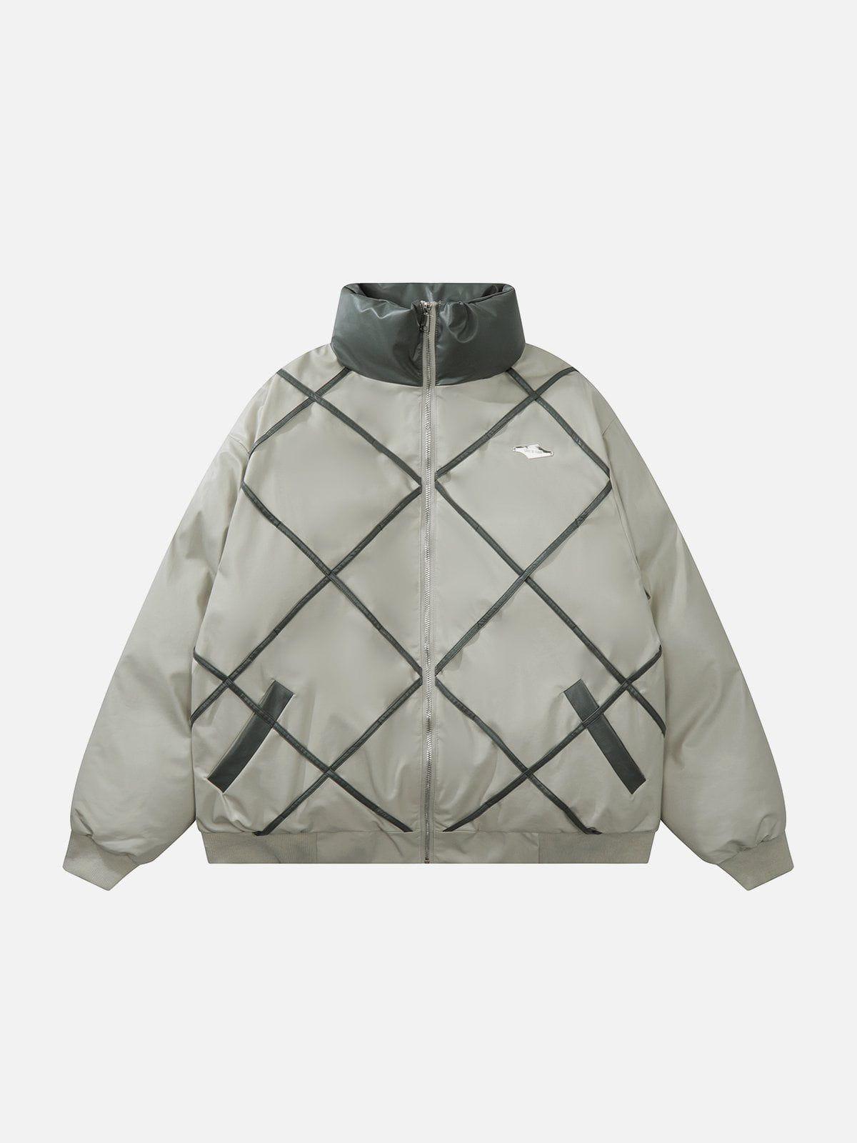 Concert Outfit Plaid Leather Winter Coat