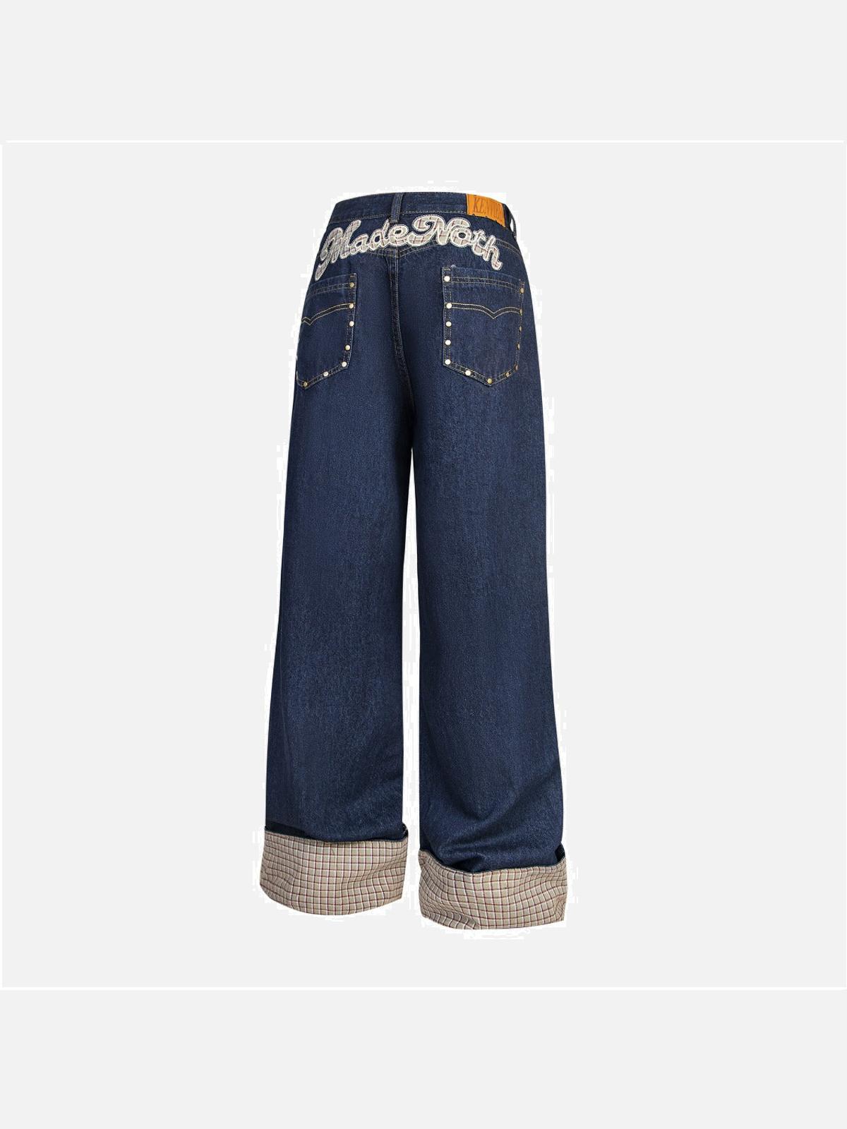 Concert Outfit Plaid Panel Jeans