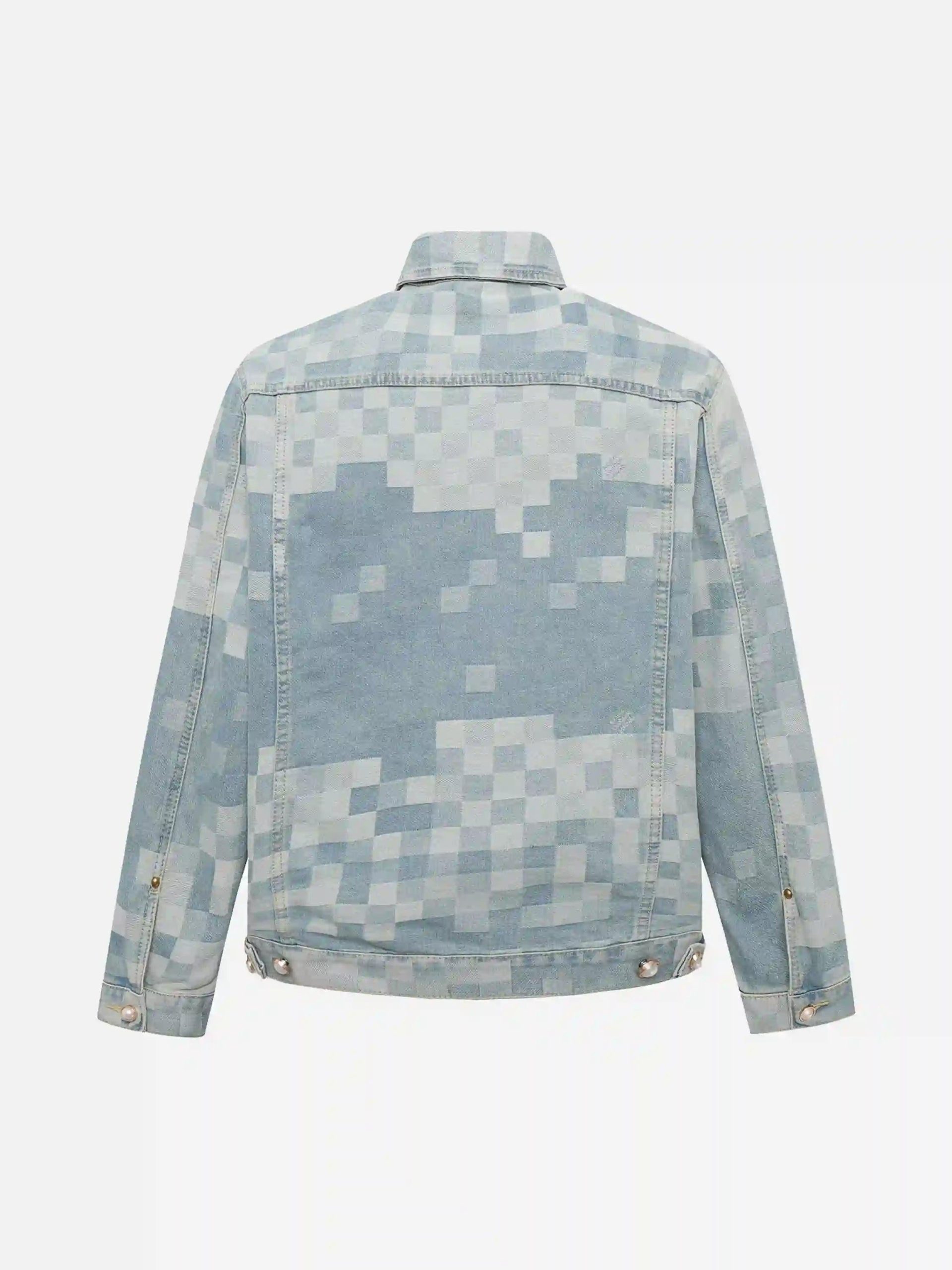 Concert Outfit Plaid Pearl Button Denim Jacket