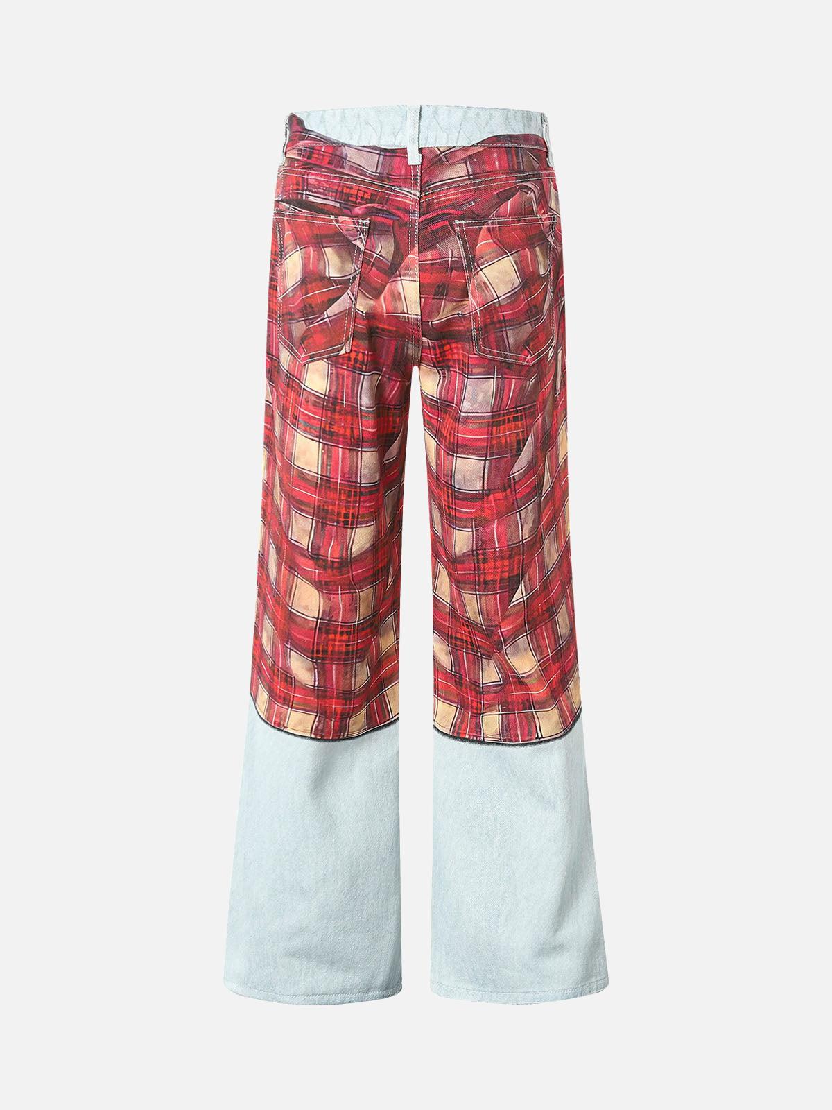 Concert Outfit Plaid Print Baggy Jeans