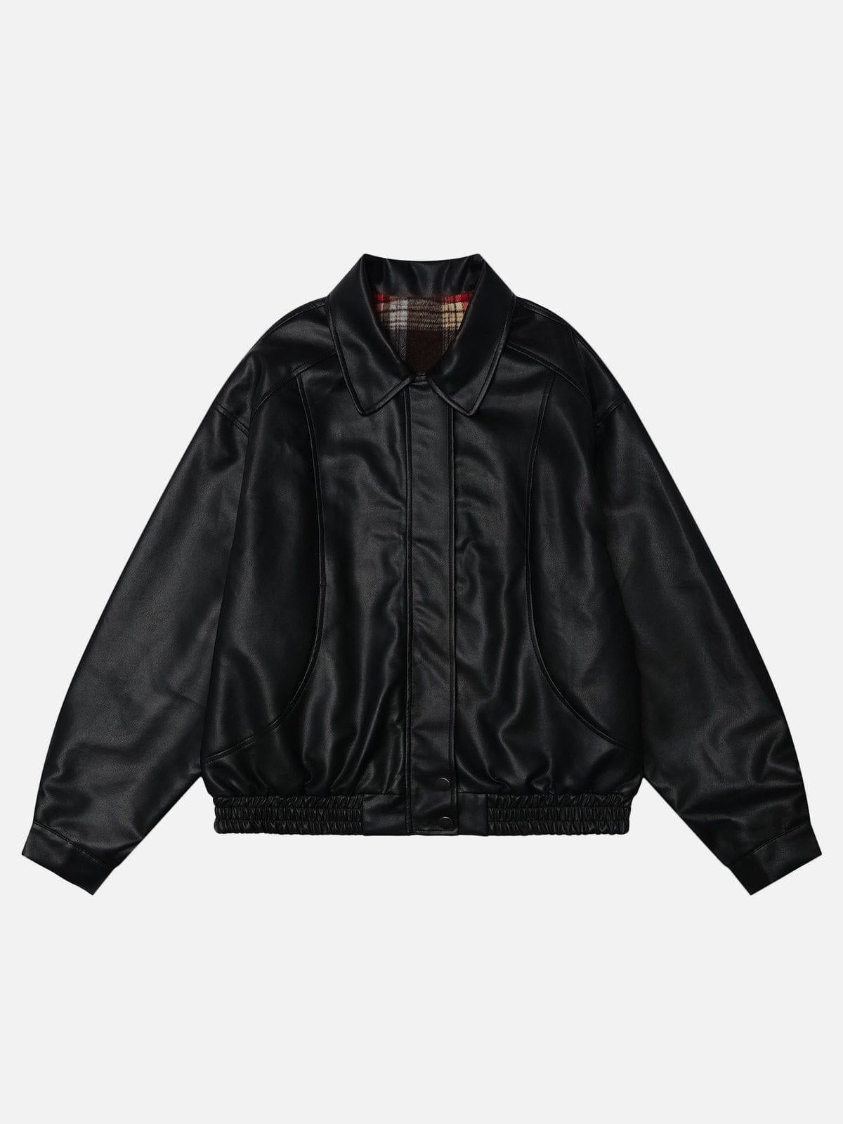 Concert Outfit Plaid Reversible Leather Jacket