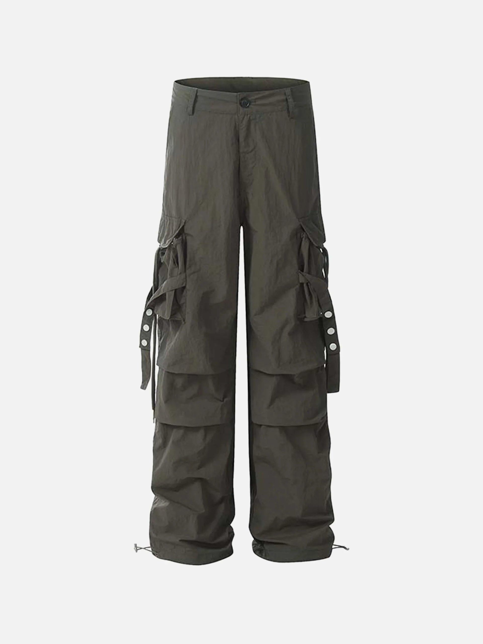 Concert Outfit Pleated Bandage Drawstring Cargo Pants