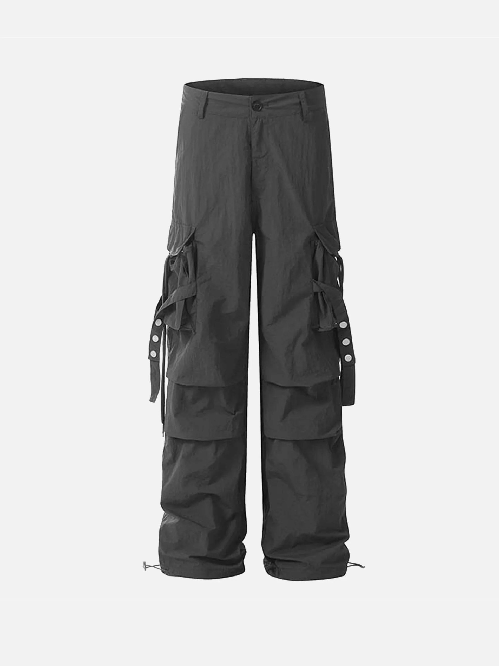 Concert Outfit Pleated Bandage Drawstring Cargo Pants
