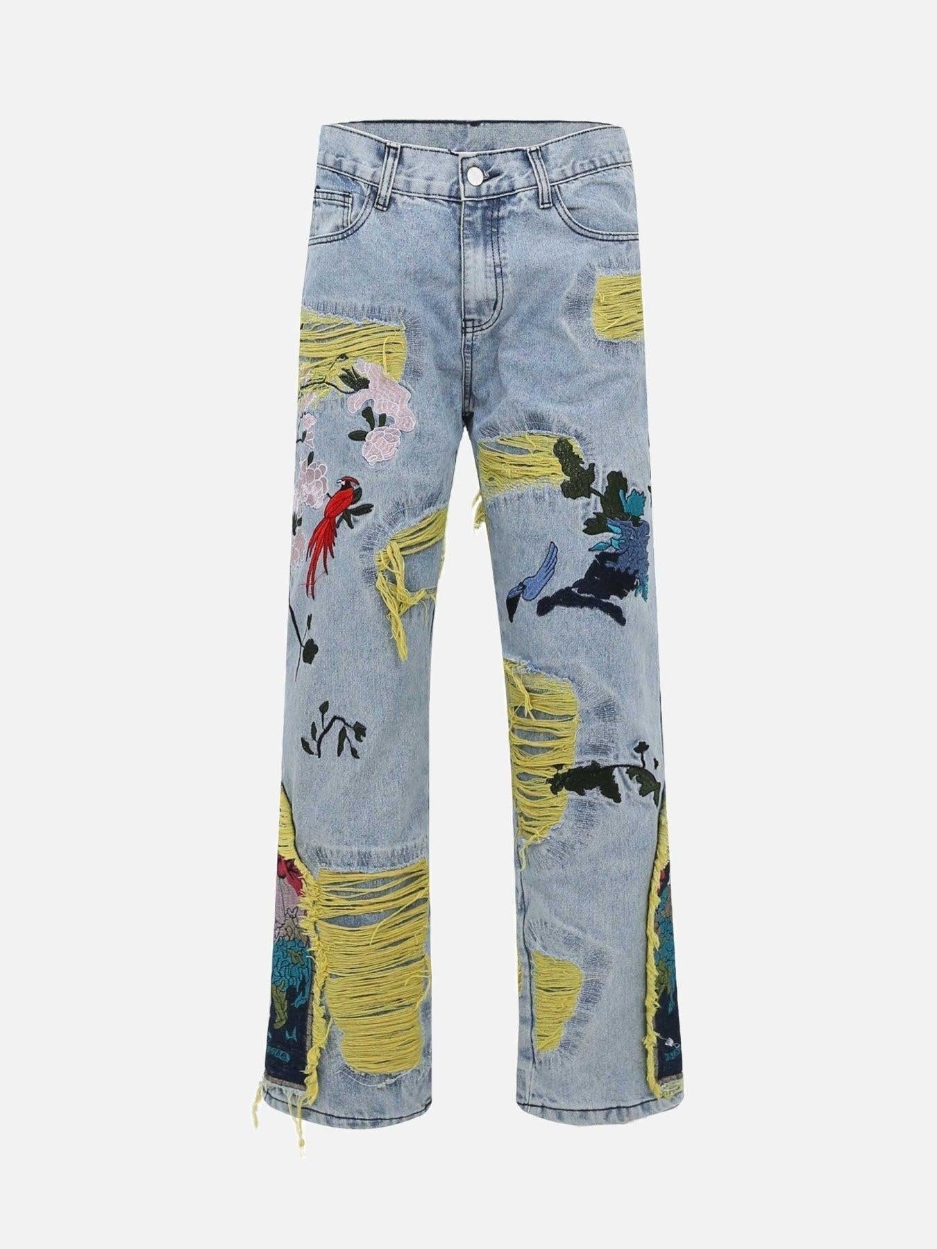 Concert Outfit Plum Embroidery Jeans