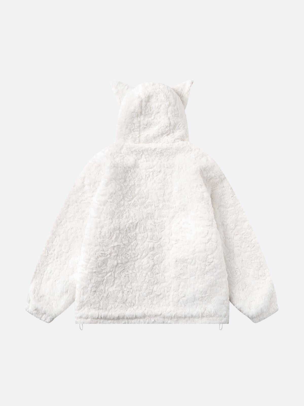 Concert Outfit Plush Ear Hoodie Jacket