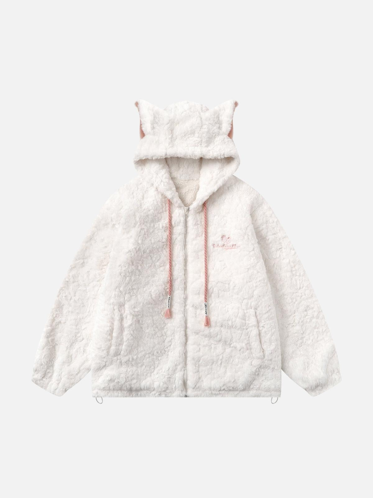Concert Outfit Plush Ear Hoodie Jacket