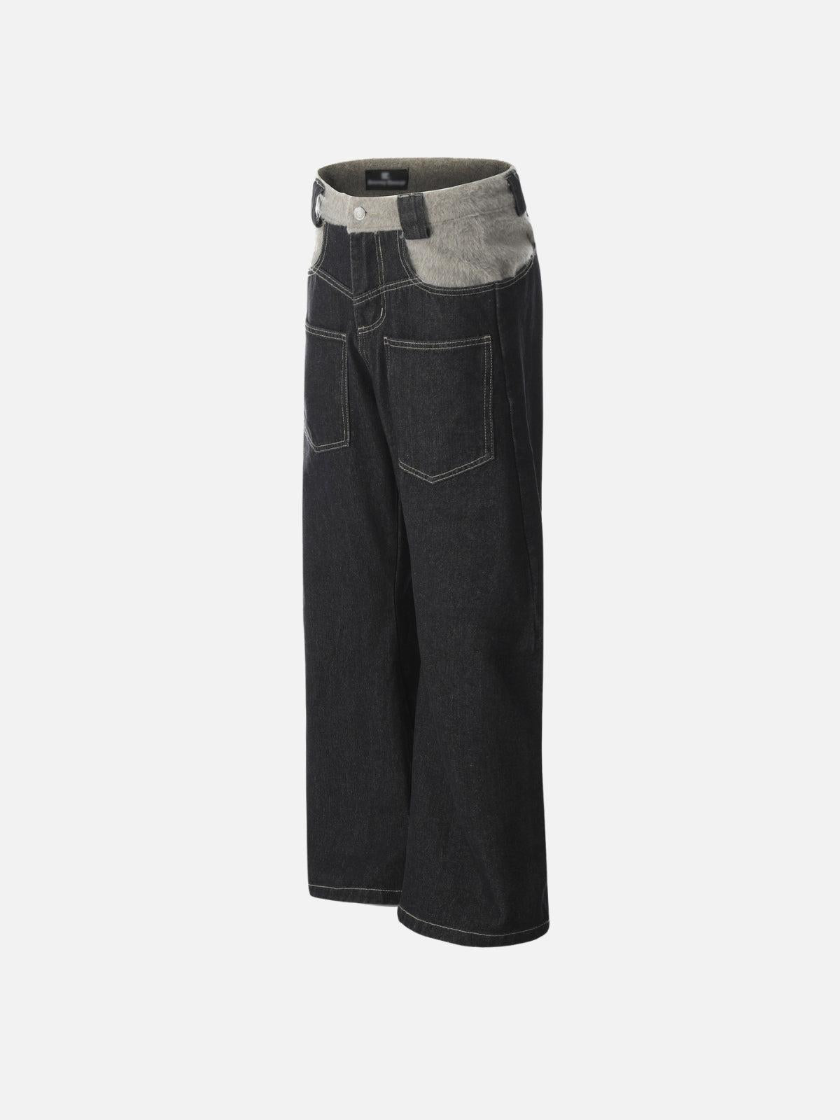 Concert Outfit Plush Patchwork Jeans
