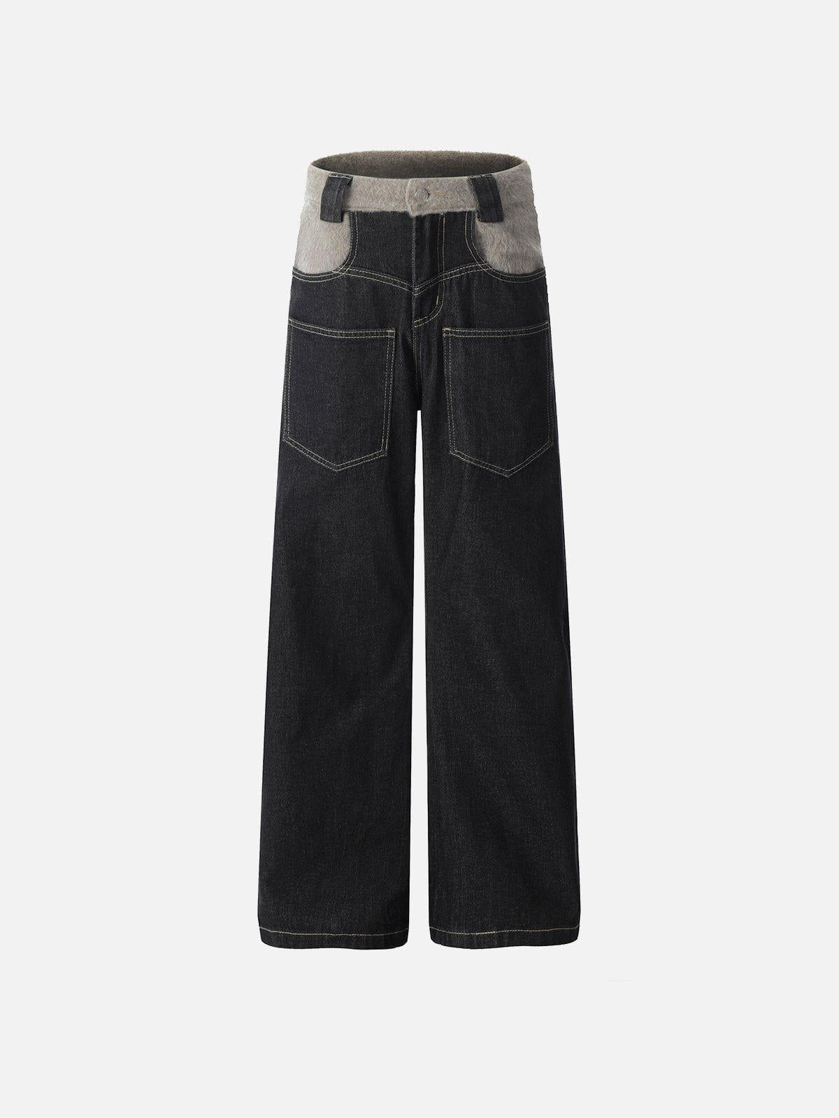 Concert Outfit Plush Patchwork Jeans