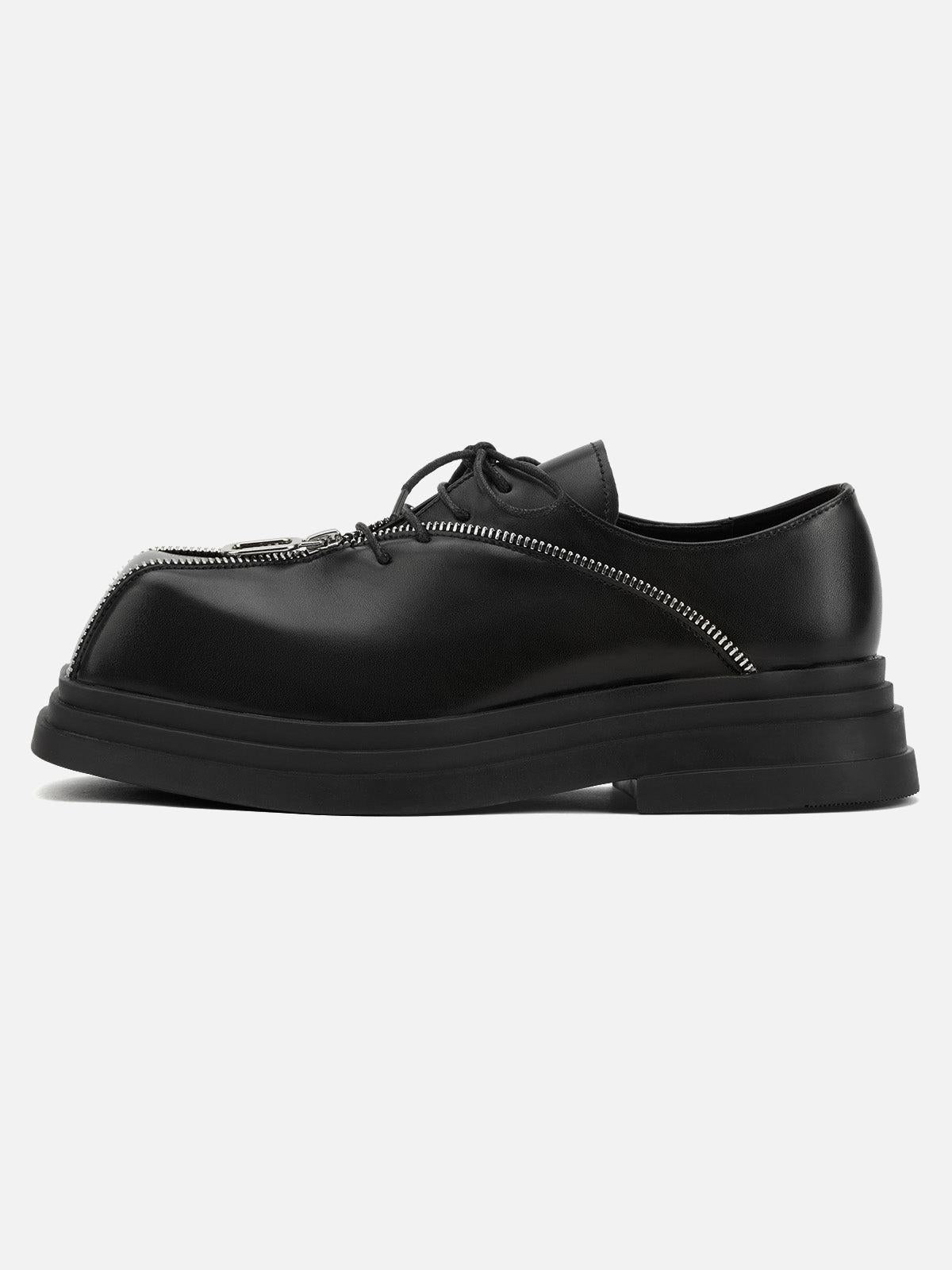 Concert Outfit Punk Personality Zipper Design Leather Shoes