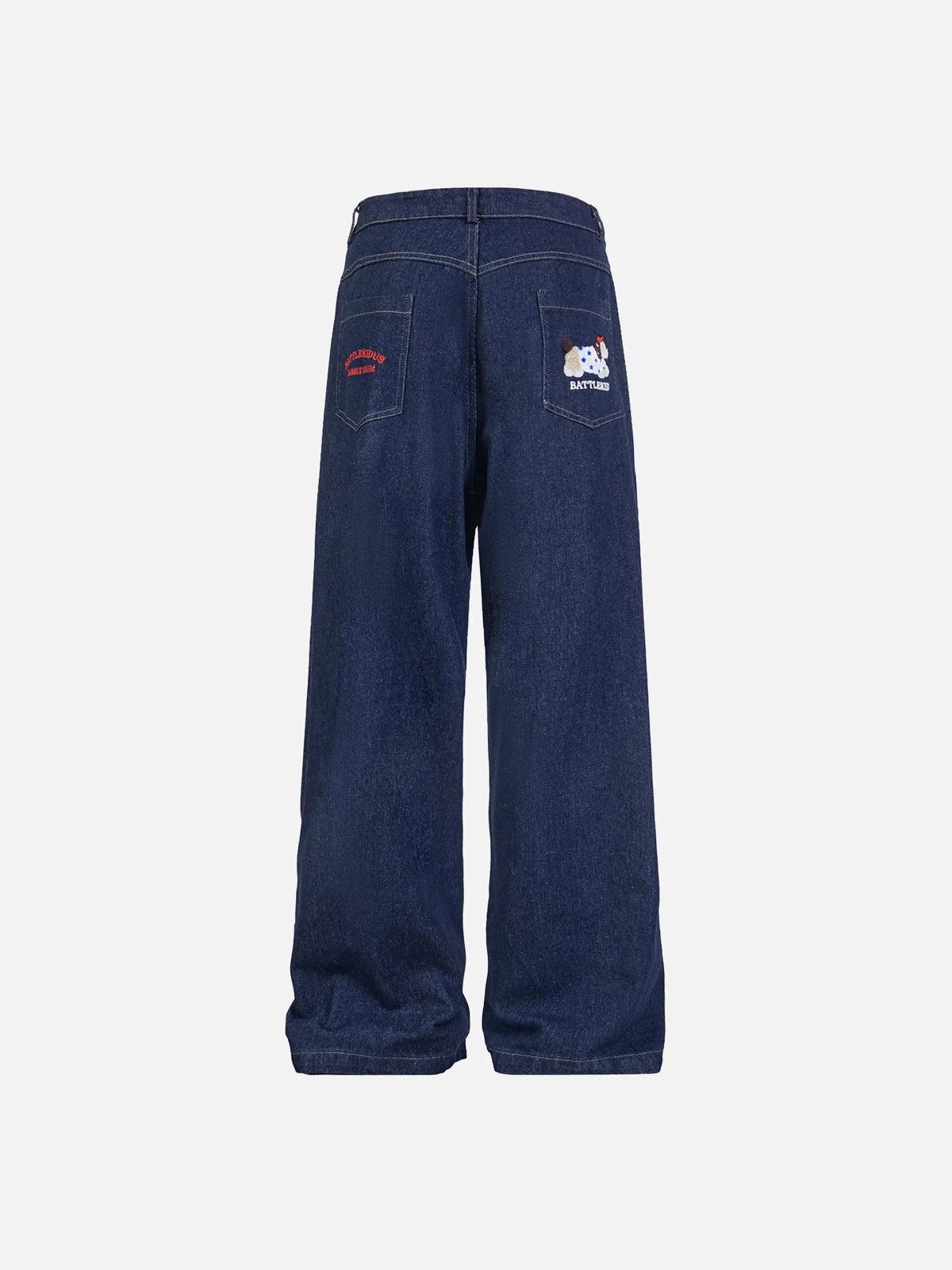 Concert Outfit Puppy Embroidered Jeans