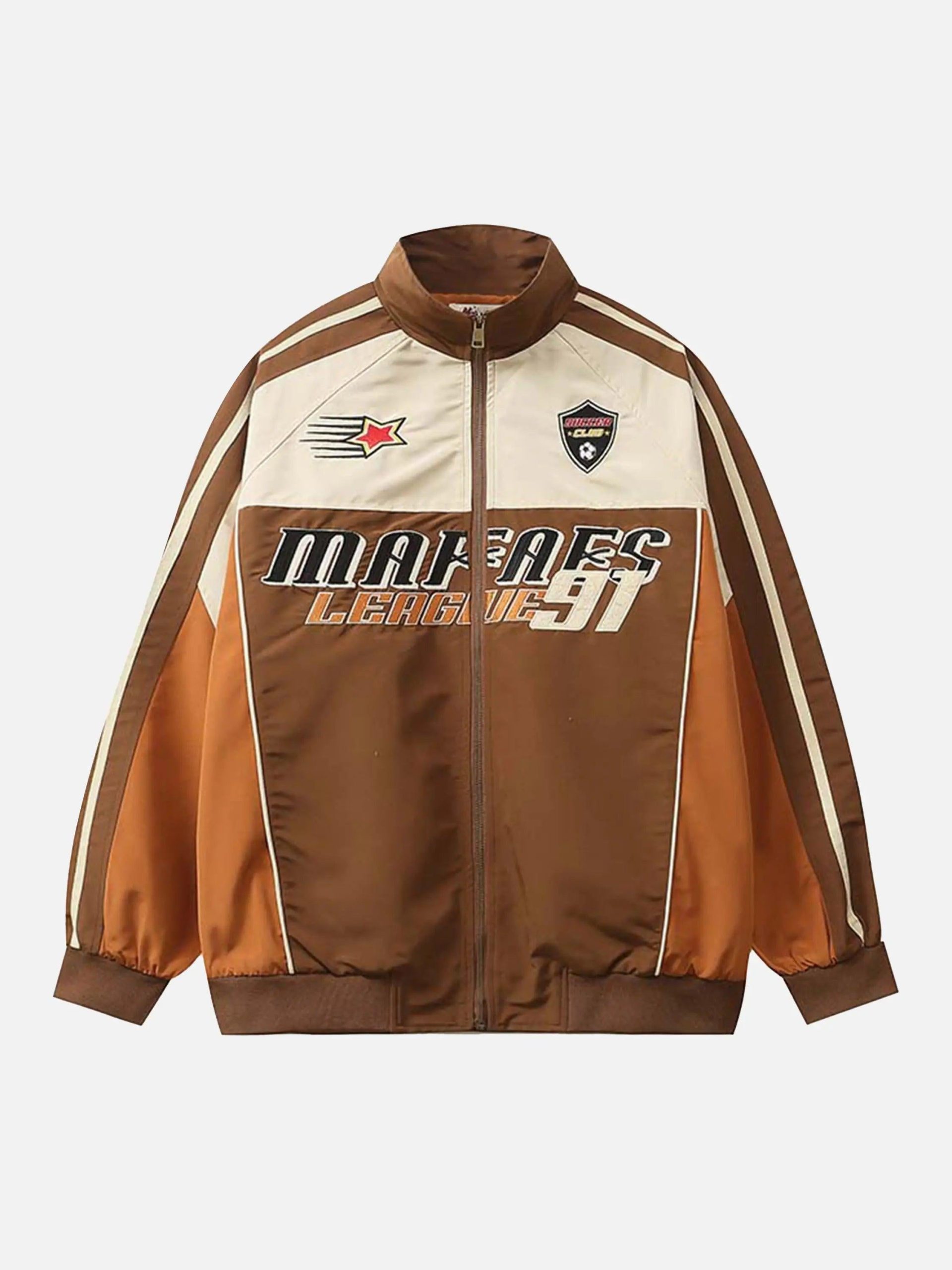 Concert Outfit Racing Embroidered Patchwork Jacket