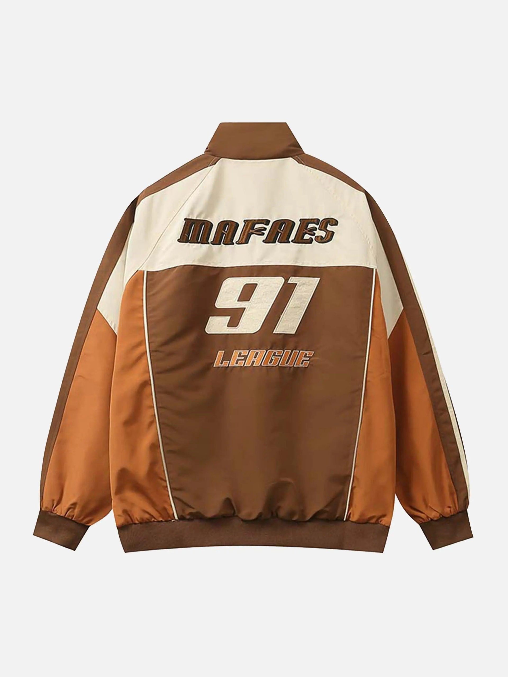 Concert Outfit Racing Embroidered Patchwork Jacket