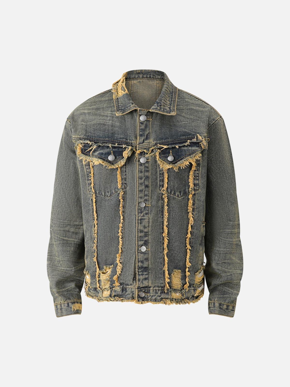 Concert Outfit Raw Edge Distressed Denim Jacket