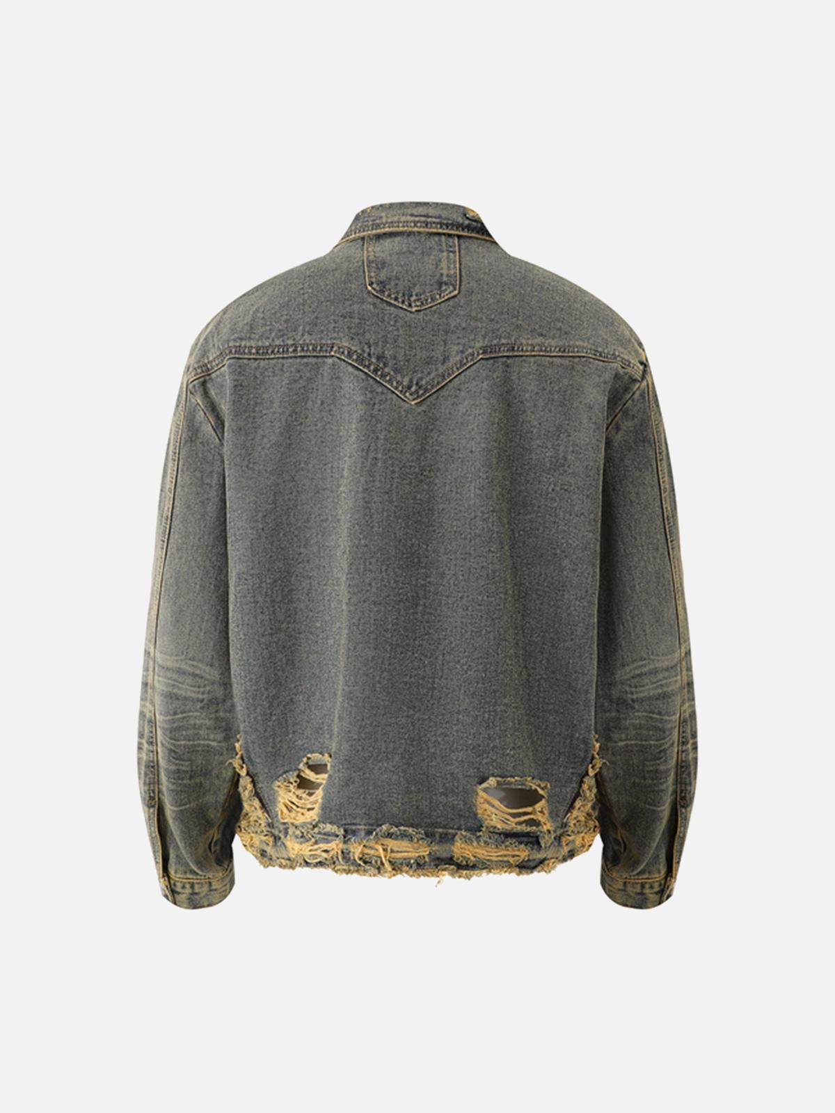 Concert Outfit Raw Edge Distressed Denim Jacket