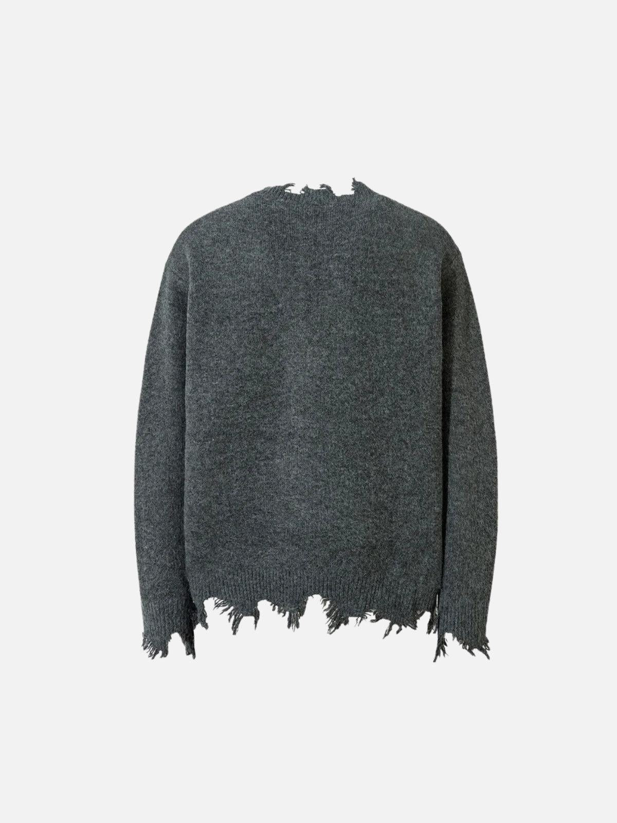 Concert Outfit Raw Edge Half-Zip Knitted Sweater