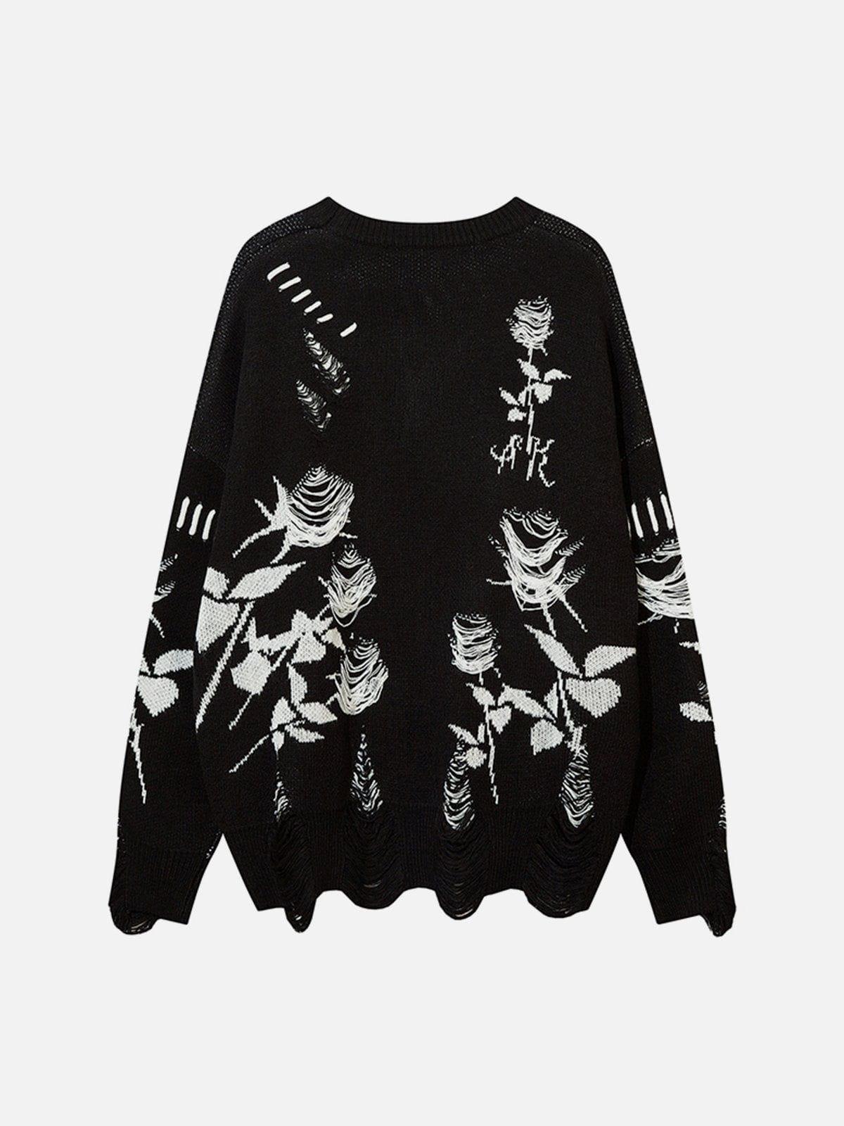 Concert Outfit Raw Edge Rose Sweater