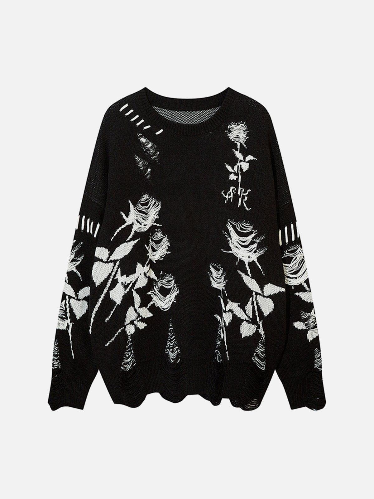 Concert Outfit Raw Edge Rose Sweater