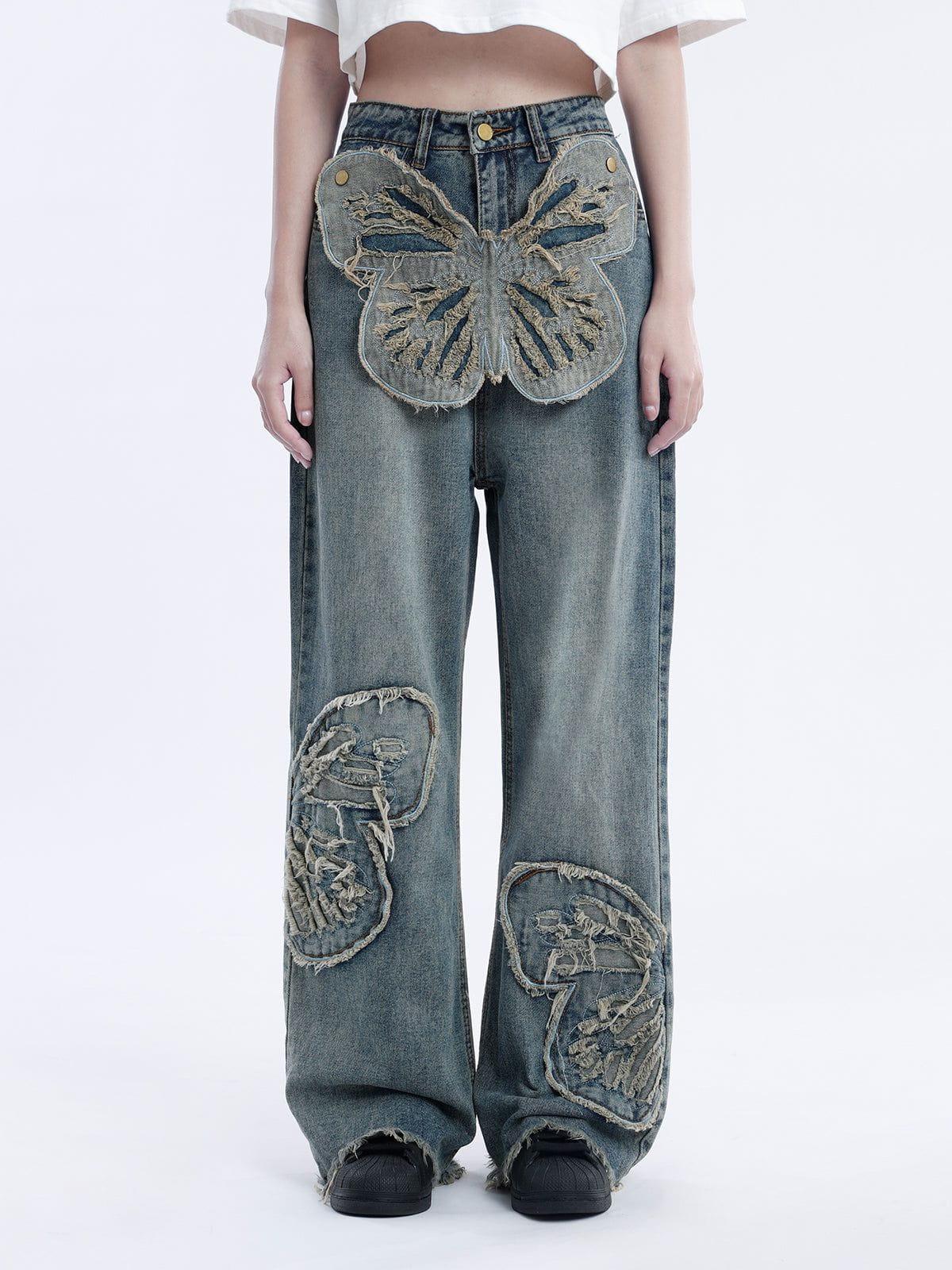 Concert Outfit Removable Butterfly Loose Jeans