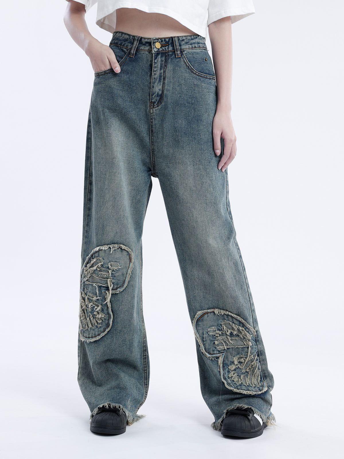 Concert Outfit Removable Butterfly Loose Jeans