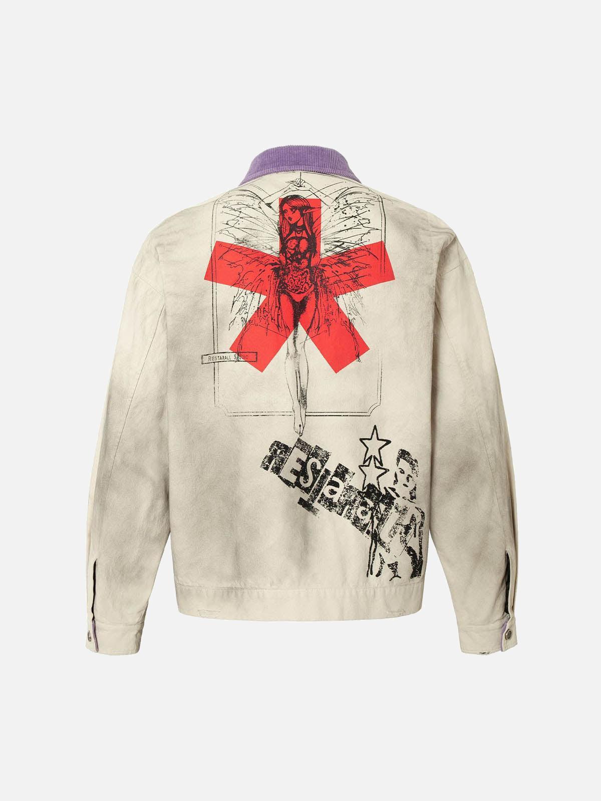 Concert Outfit Retro Badge Dirty Dye Detroit Jacket