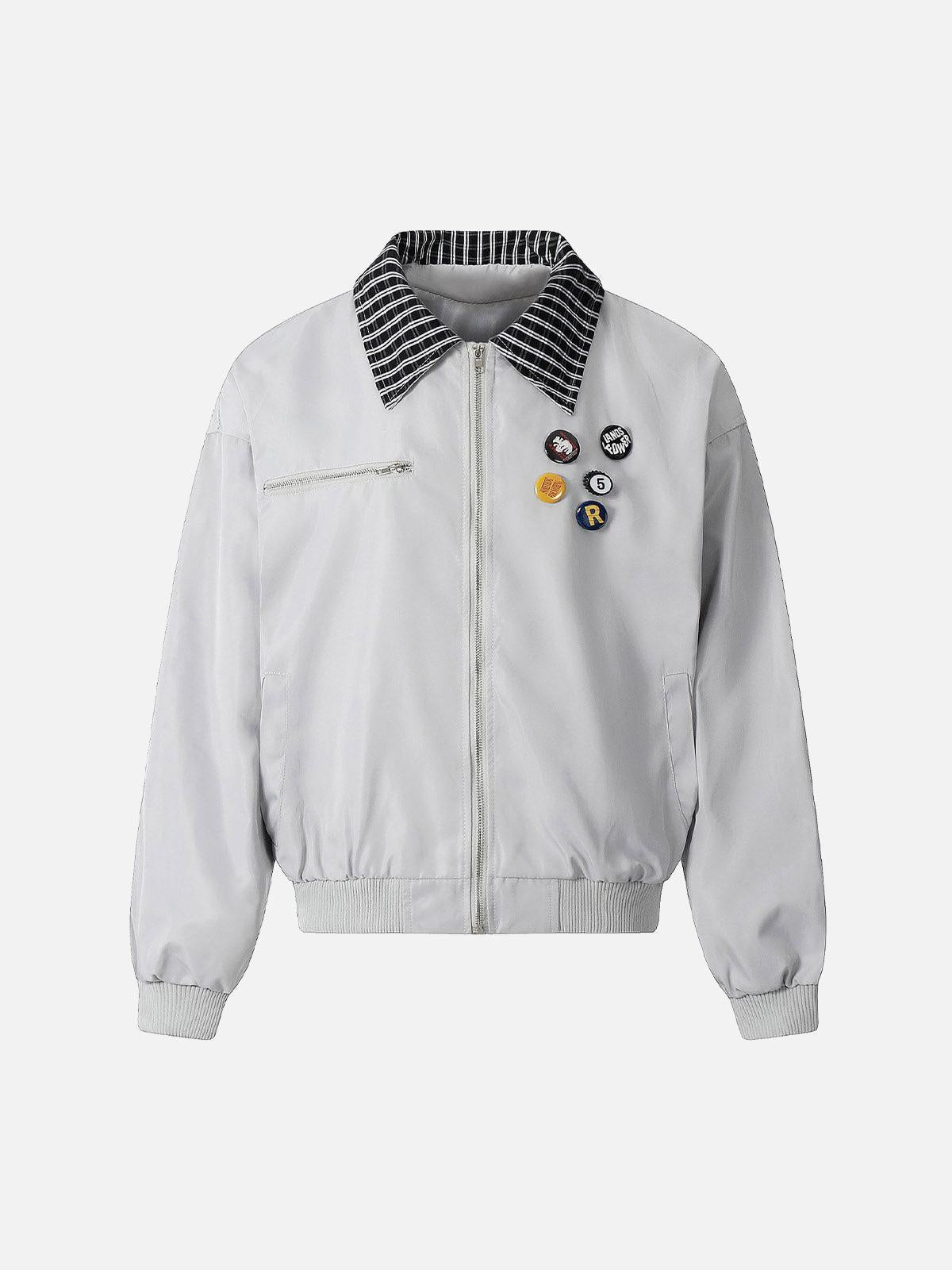 Concert Outfit Retro Badge Stitching Work Jacket