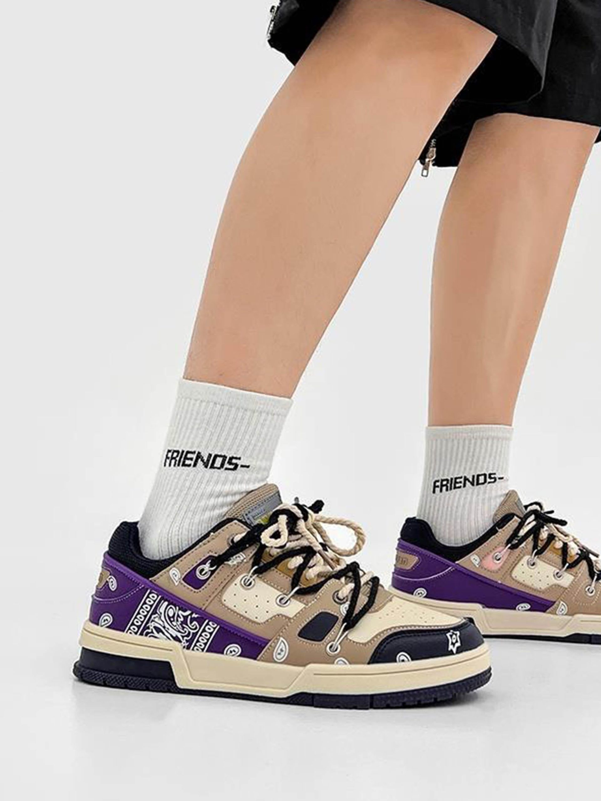Concert Outfit Retro Cashew Flower Board Casual Shoes