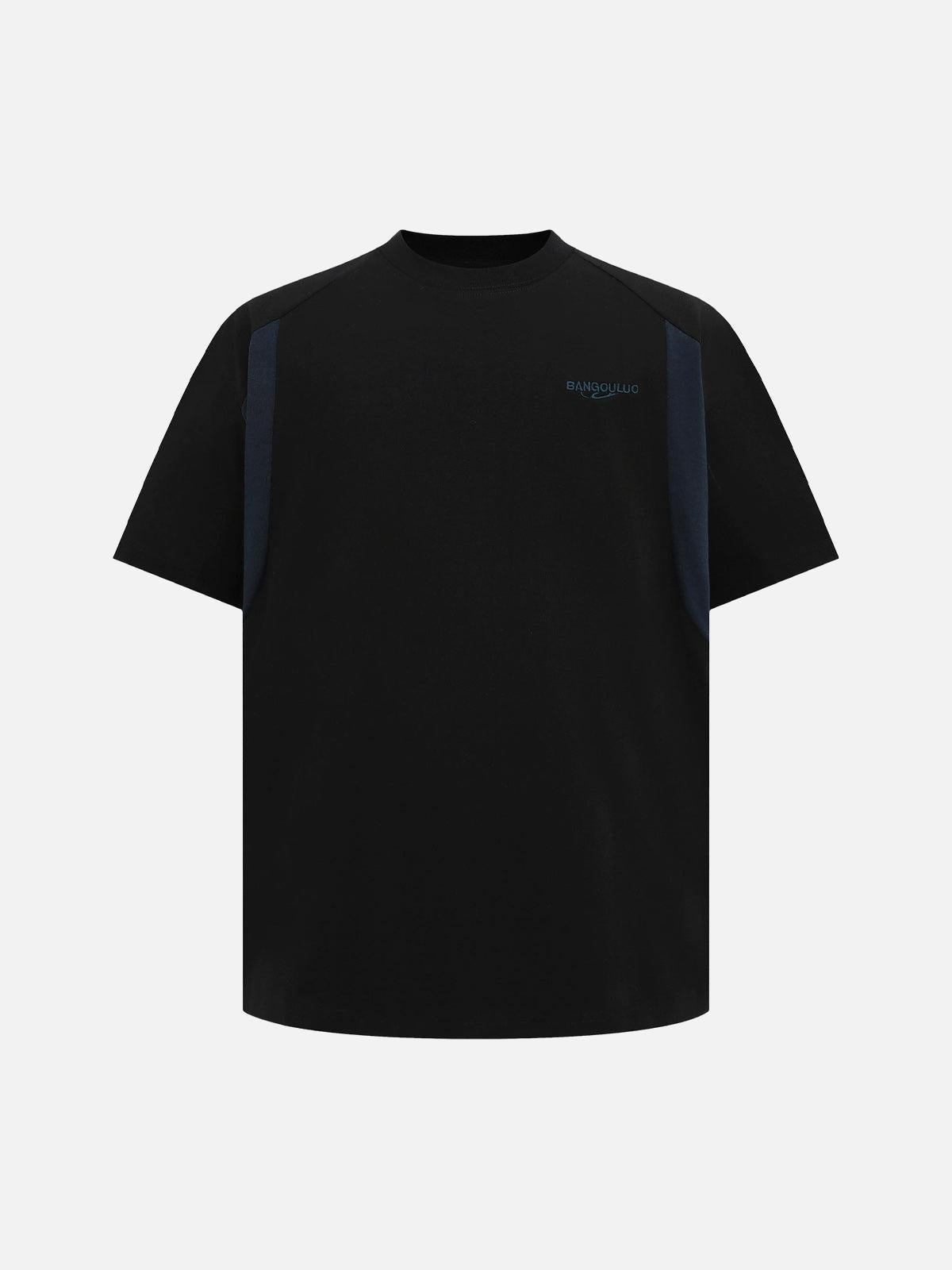 Concert Outfit Retro Contrast Color Embroidered Letter T-Shirt