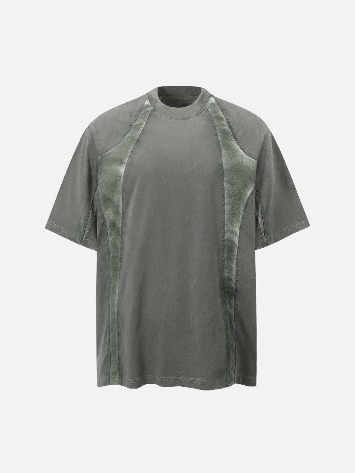Concert Outfit Retro Functional Patchwork Dirty Dyed T-Shirt