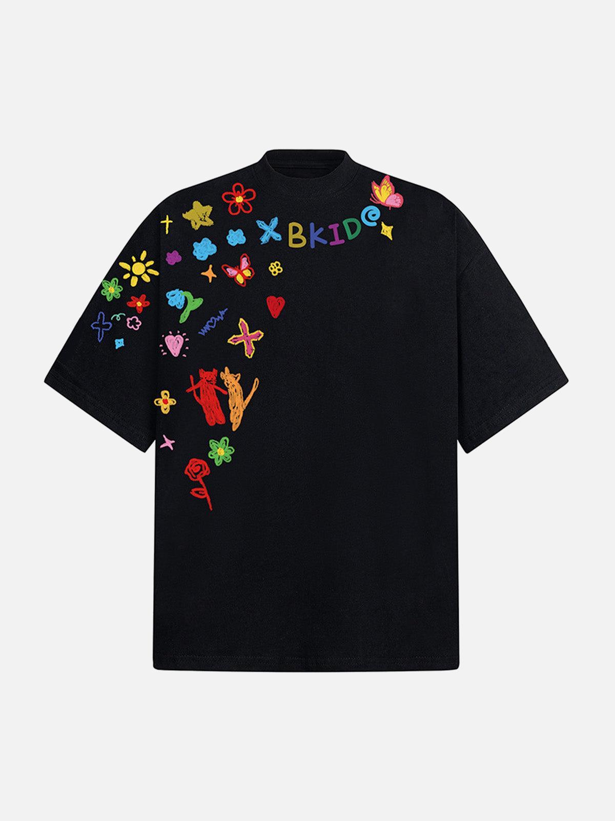 Concert Outfit Retro Graffiti Hand-Painted T-Shirt
