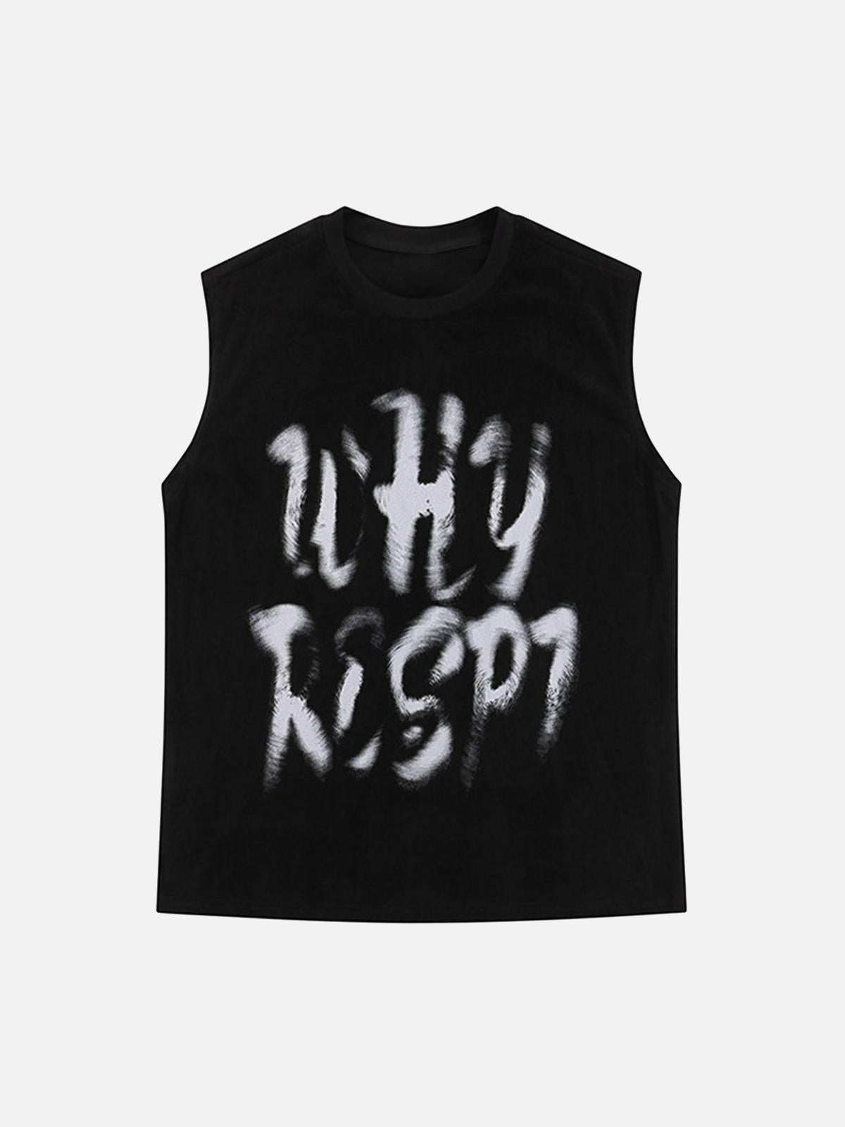Concert Outfit Retro Hip Hop Abstract Letter Print Vests