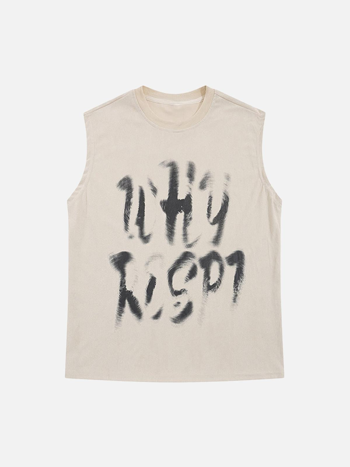 Concert Outfit Retro Hip Hop Abstract Letter Print Vests
