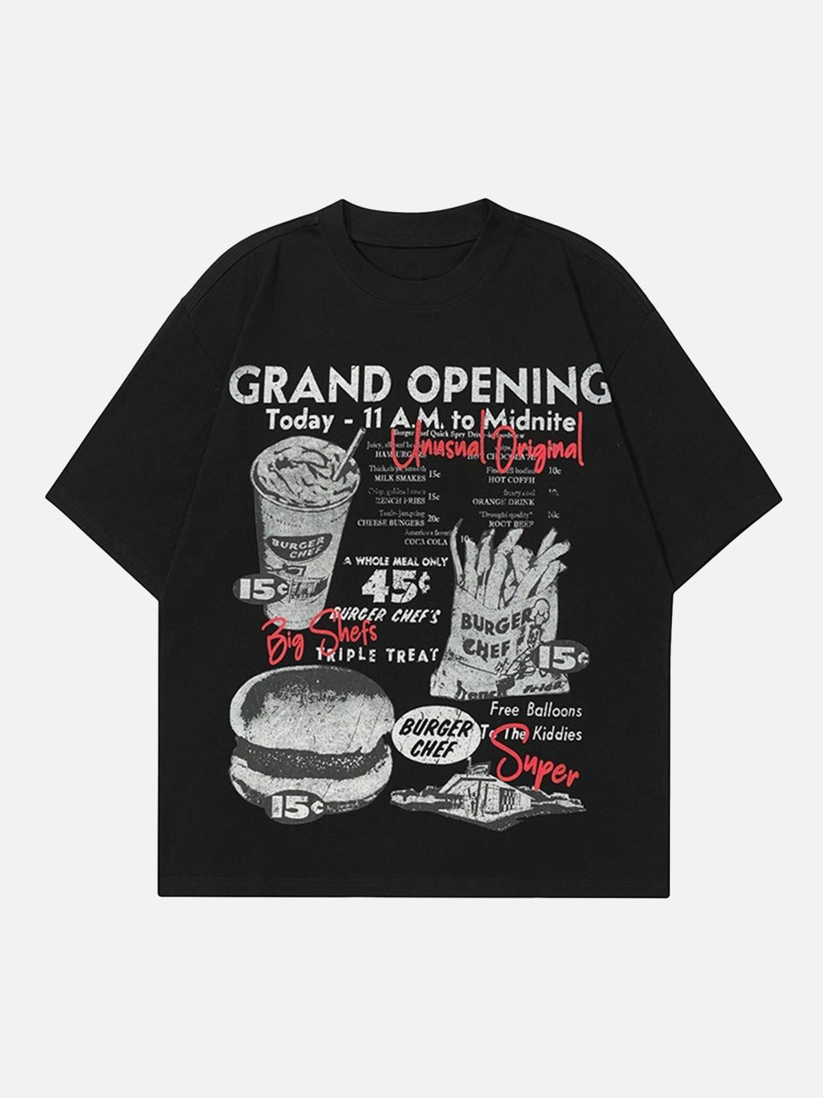 Concert Outfit Retro Hip-Hop Black And White Sticker T-Shirt