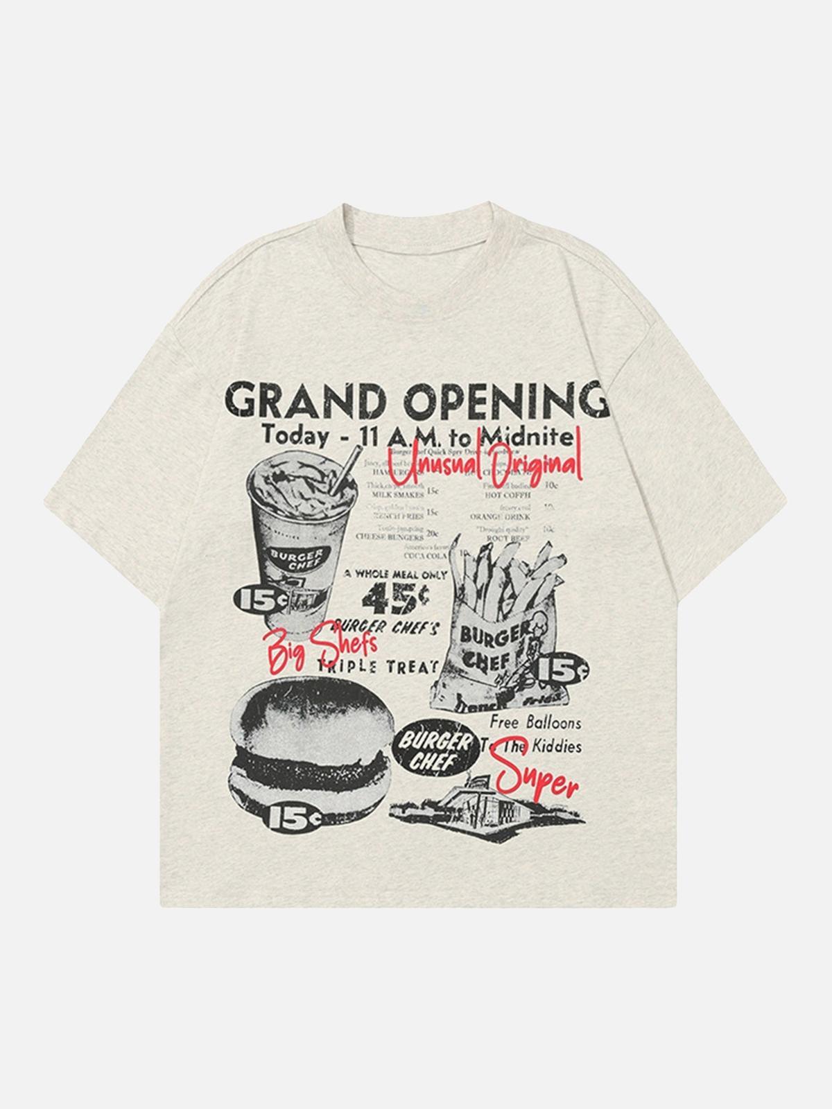 Concert Outfit Retro Hip-Hop Black And White Sticker T-Shirt