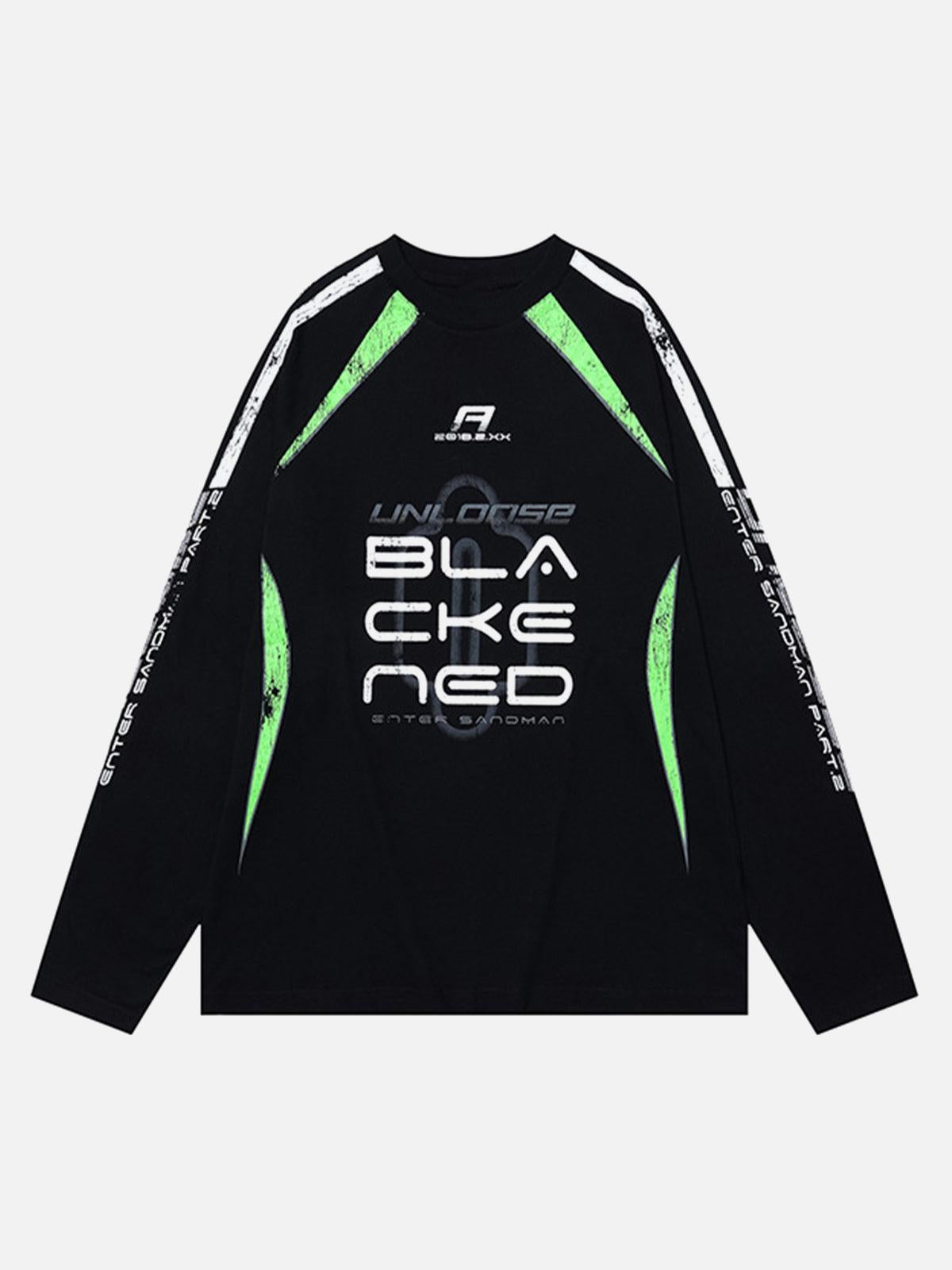 Concert Outfit Retro Jersey  Oversized Long Sleeves T-Shirt