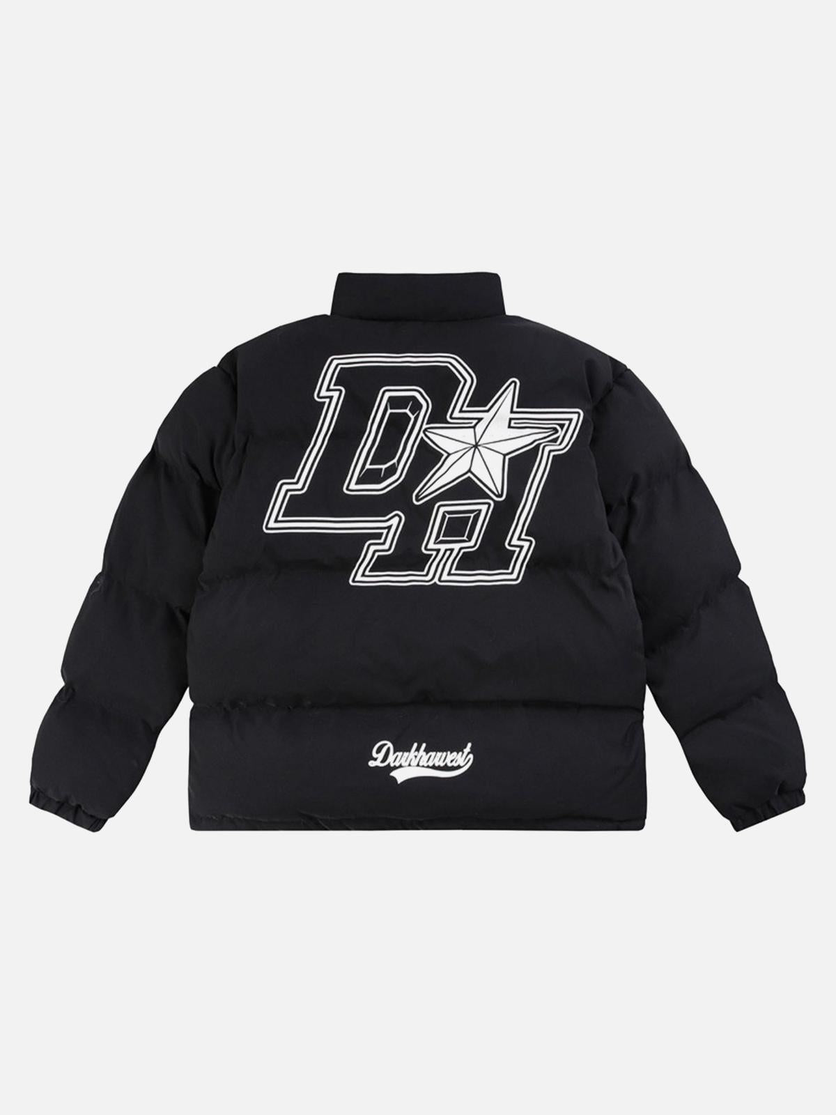 Concert Outfit Retro Letter Print Down Jacket