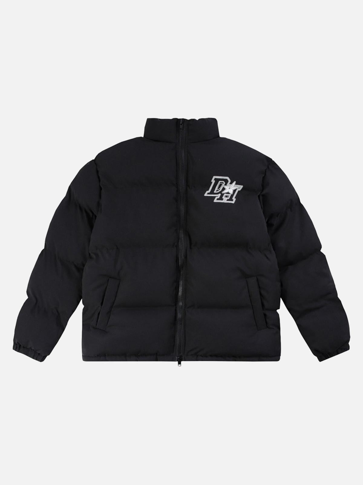 Concert Outfit Retro Letter Print Down Jacket