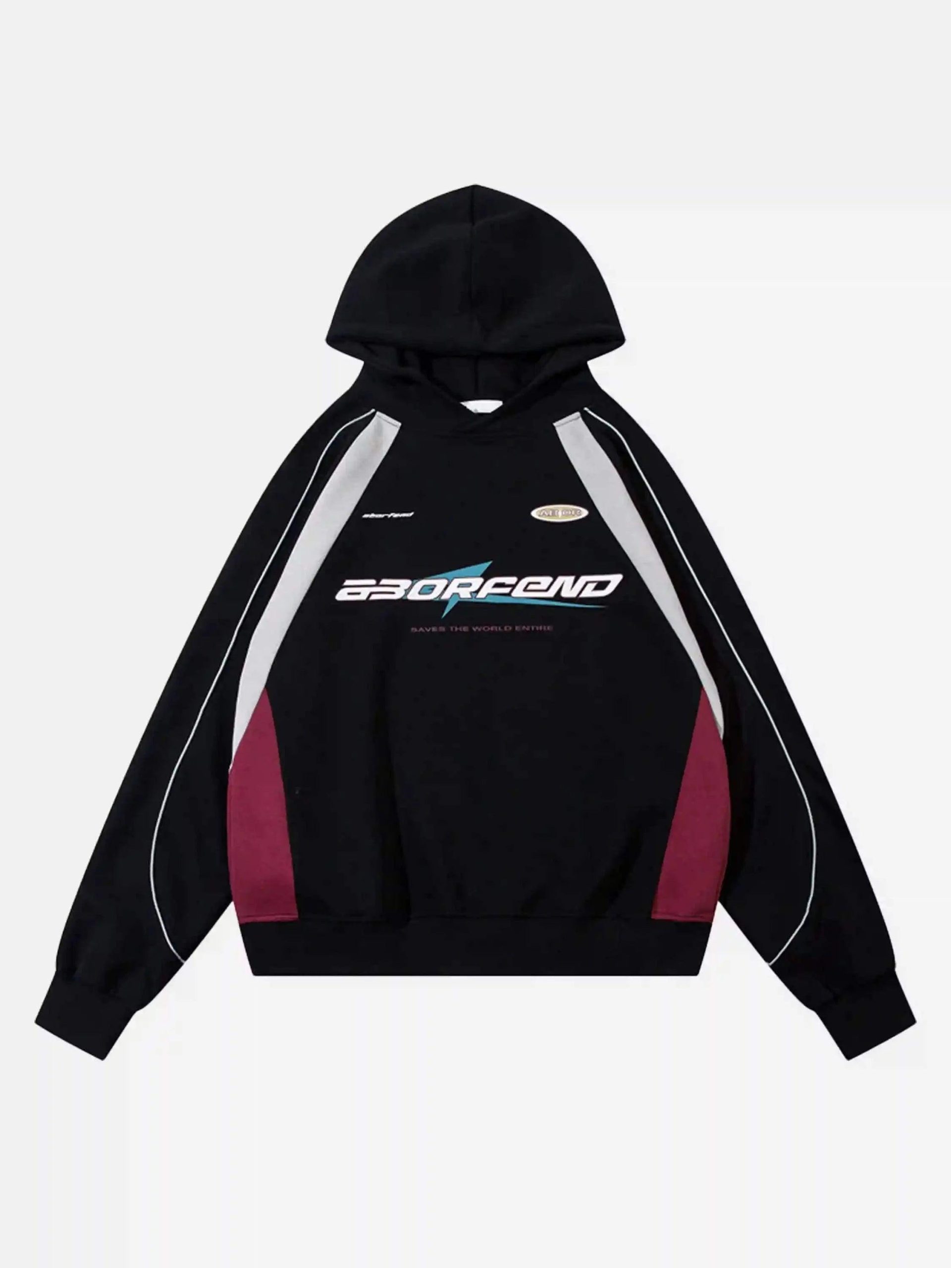Concert Outfit Retro Patchwork Hip-Hop Hoodie