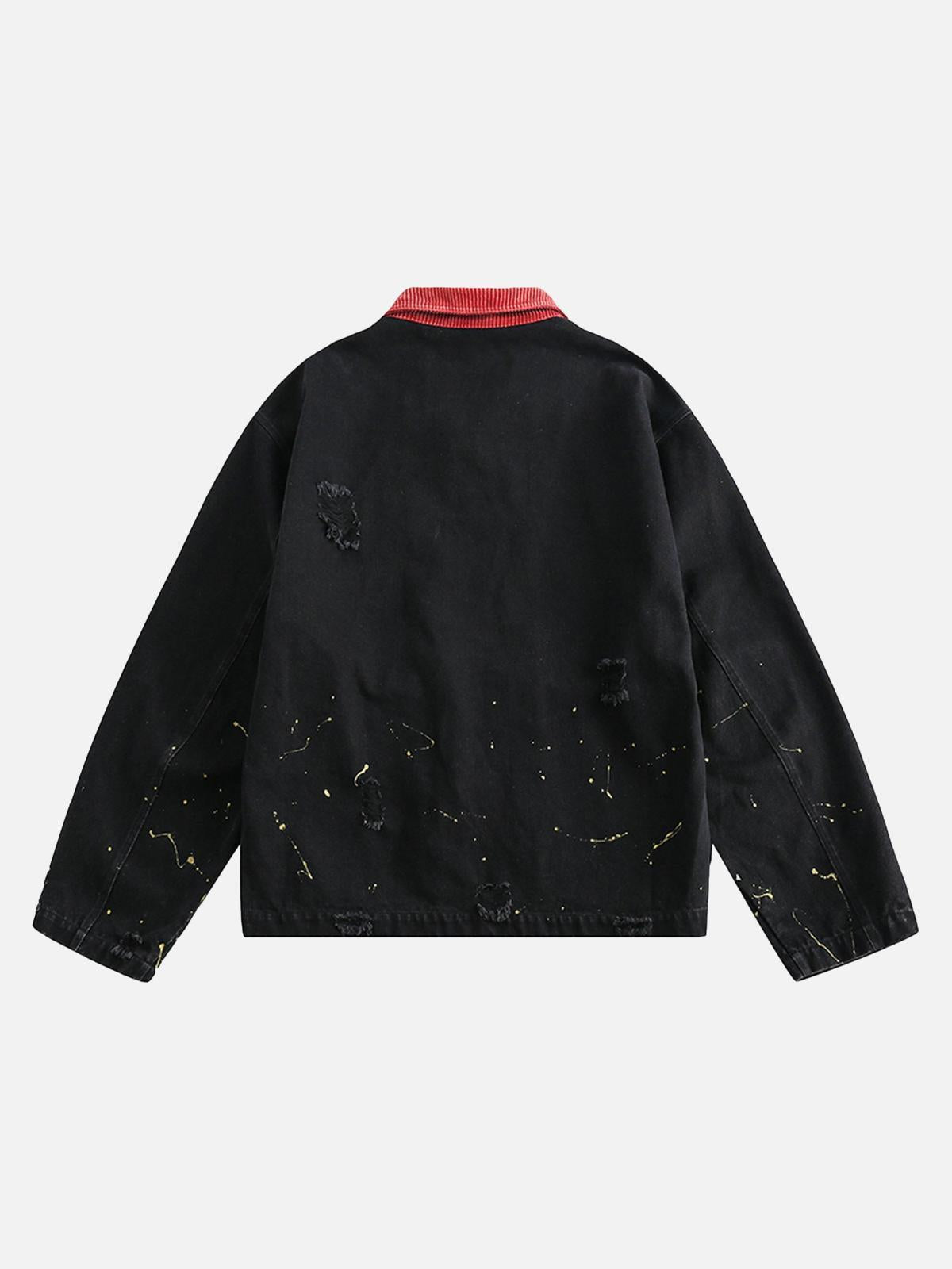 Concert Outfit Retro Patchwork Letter Denim Jacket