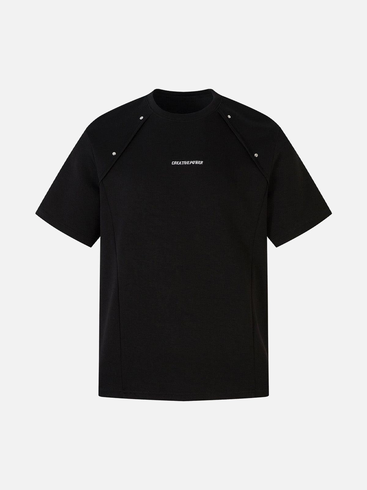 Concert Outfit Retro Rivet Letter Embroidered T-Shirt