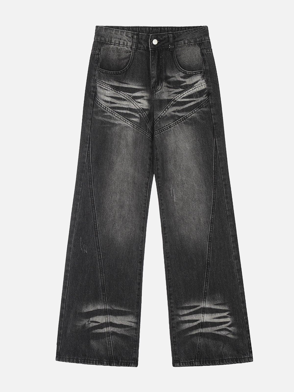 Concert Outfit Retro Sun Faded Patchwork Jeans