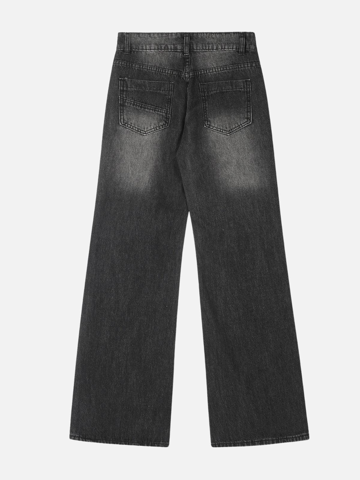 Concert Outfit Retro Sun Faded Patchwork Jeans