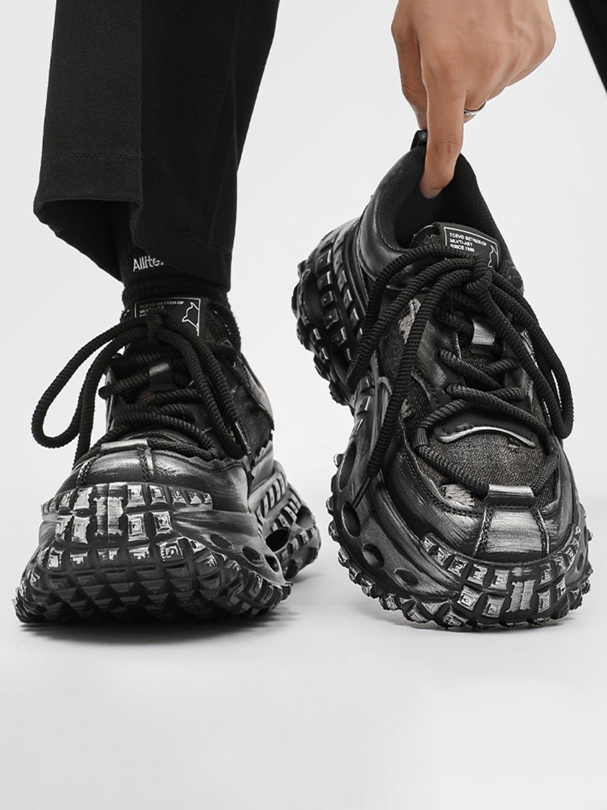 Concert Outfit Retro Tire Sole Chunky Sneakers