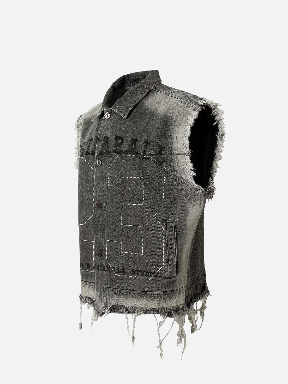 Concert Outfit Retro Wasteland Rivet Denim Vest