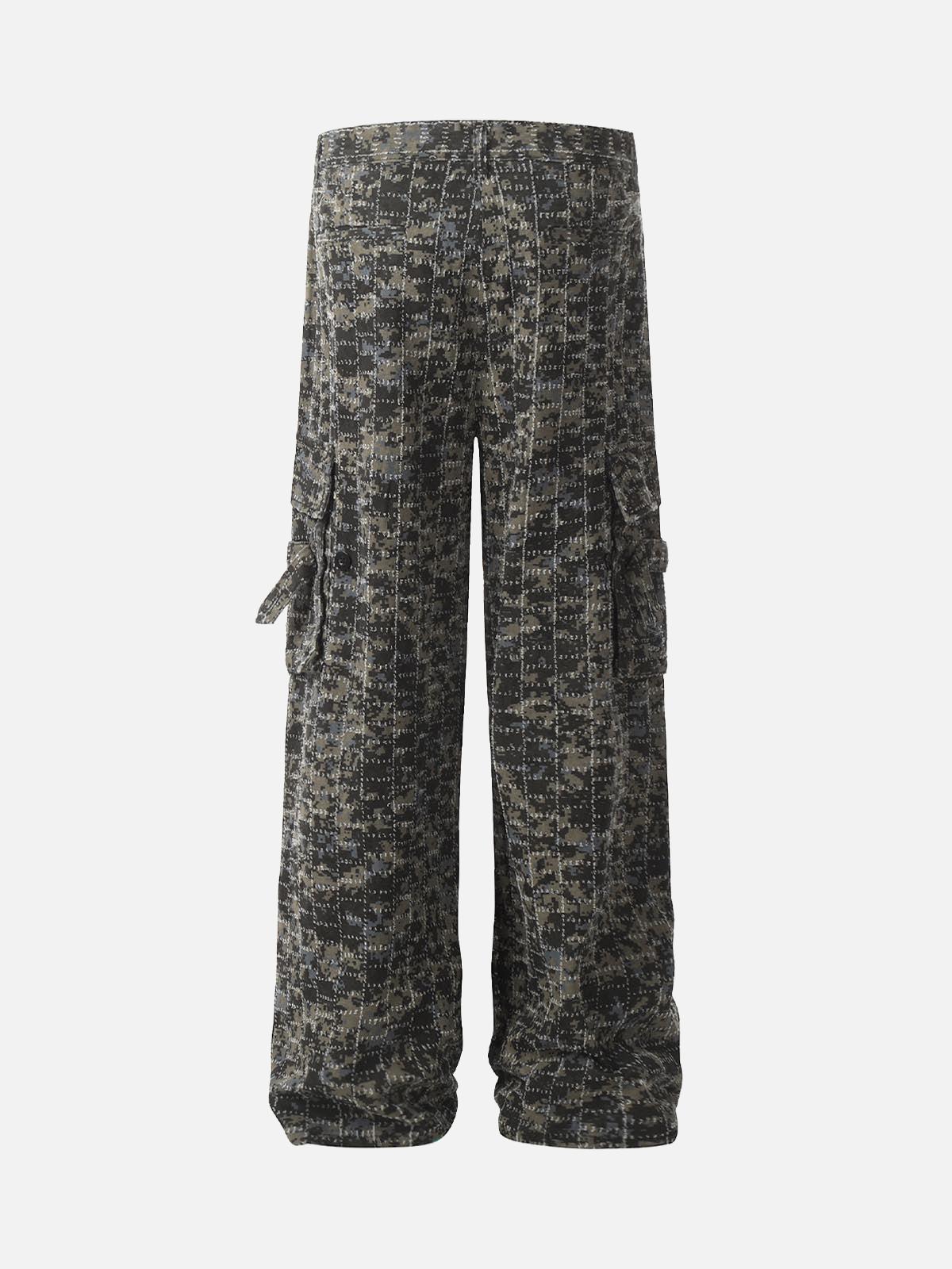Concert Outfit Ripped Camouflage Multi-Pocket Cargo Pants