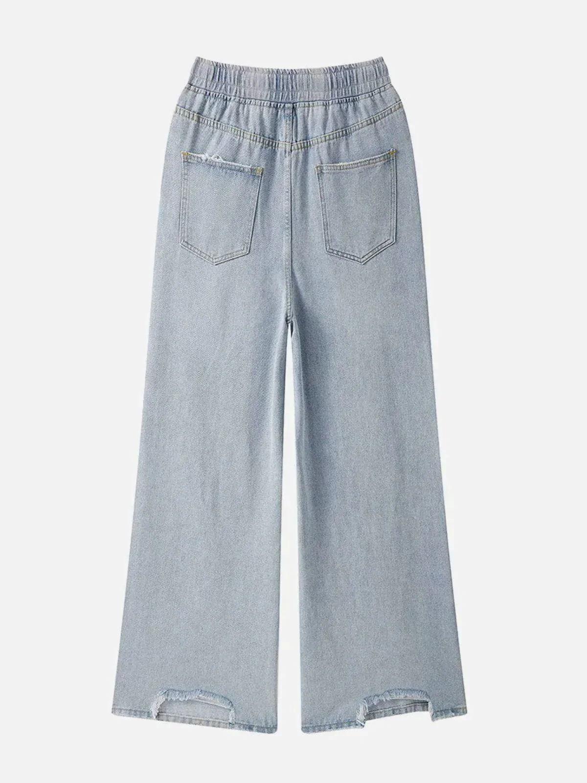 Concert Outfit Ripped Denim Wide Leg Pants