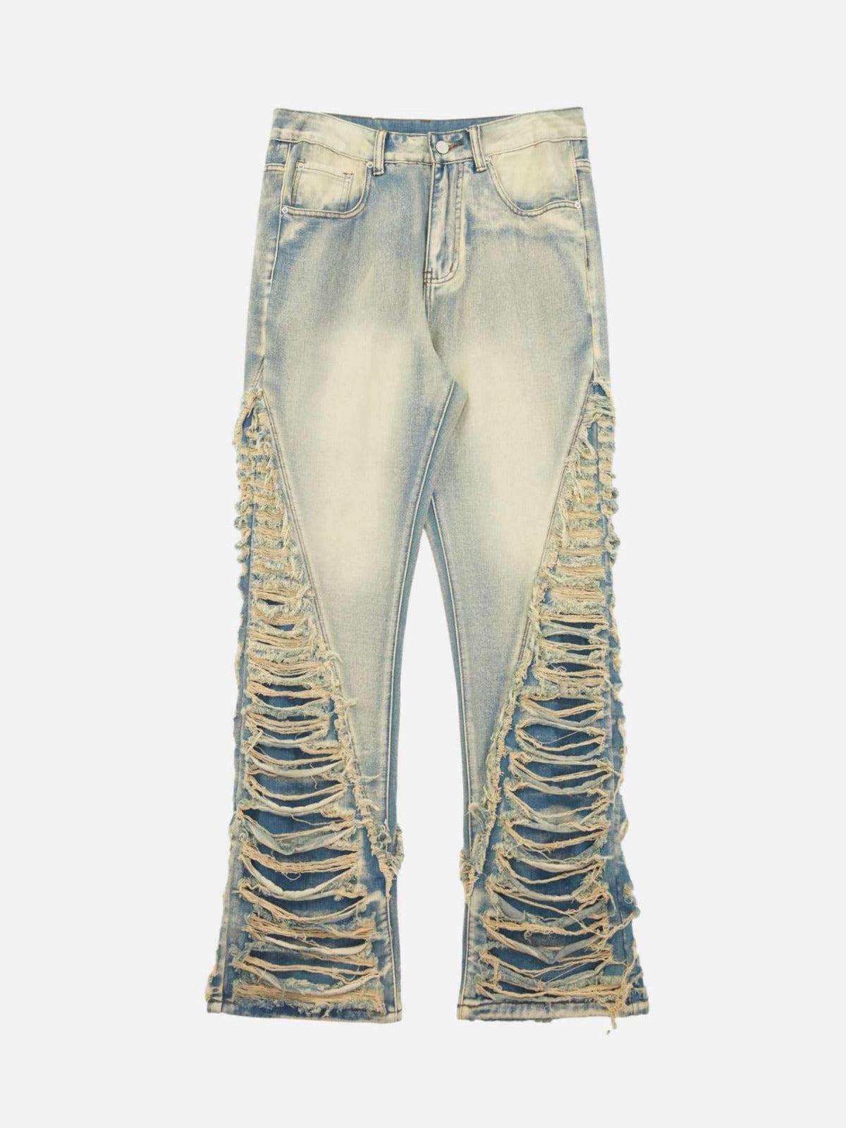 Concert Outfit Ripped Double Straight Jeans