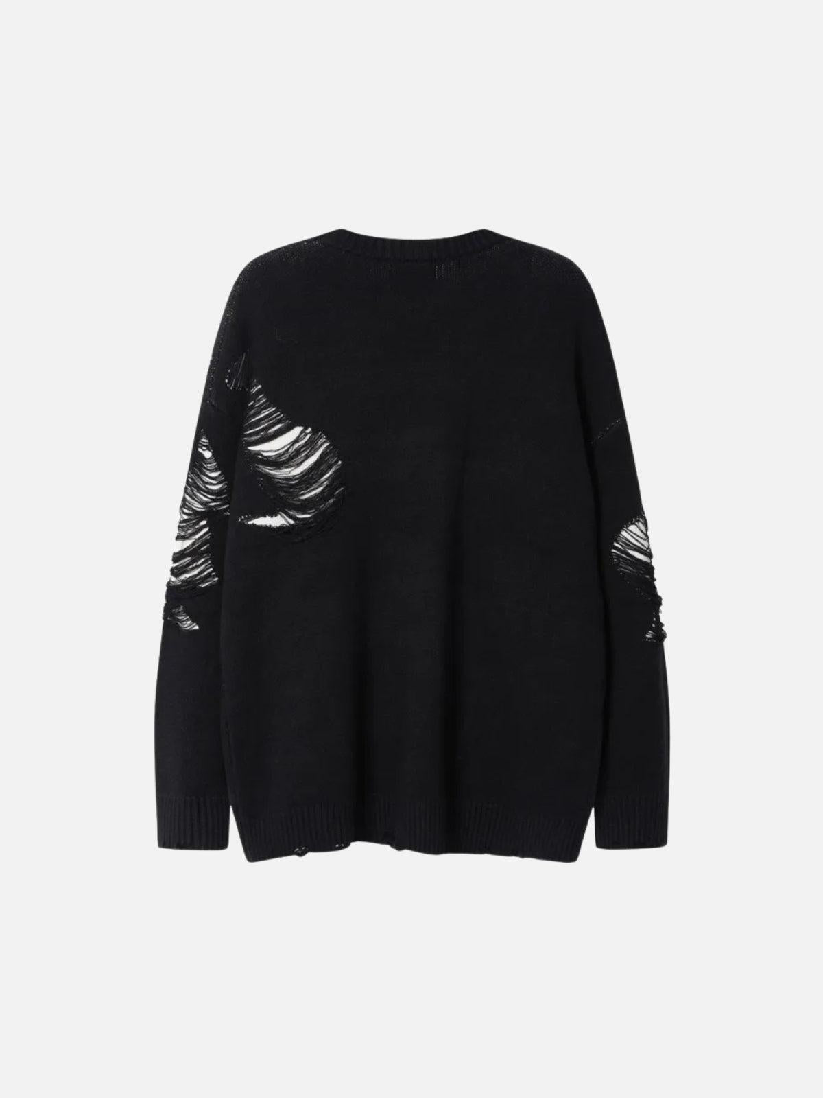 Concert Outfit Ripped Knit Sweater