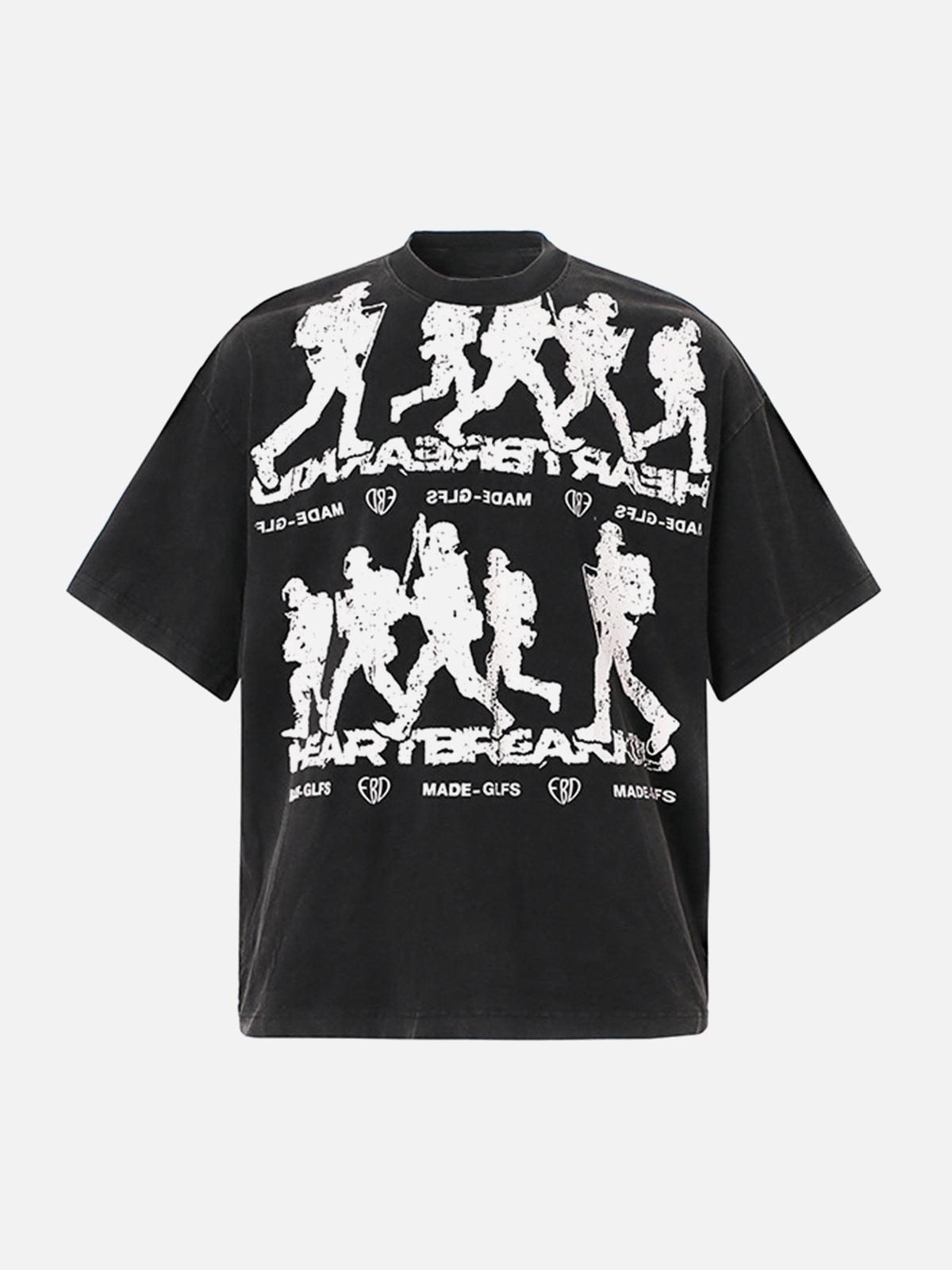Concert Outfit Rock Style Retro Letter Print T-Shirt