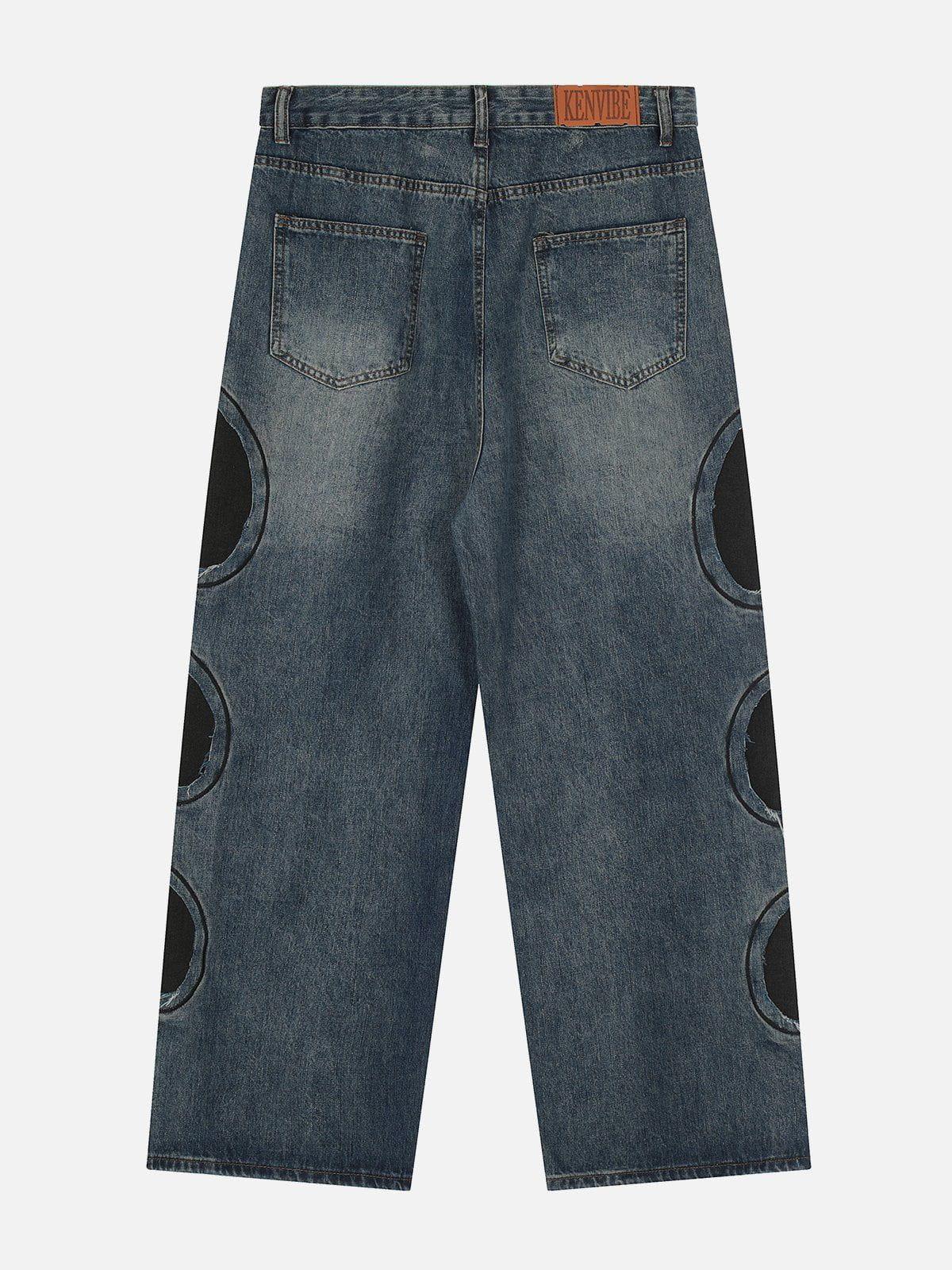 Concert Outfit Round Patchwork Jeans