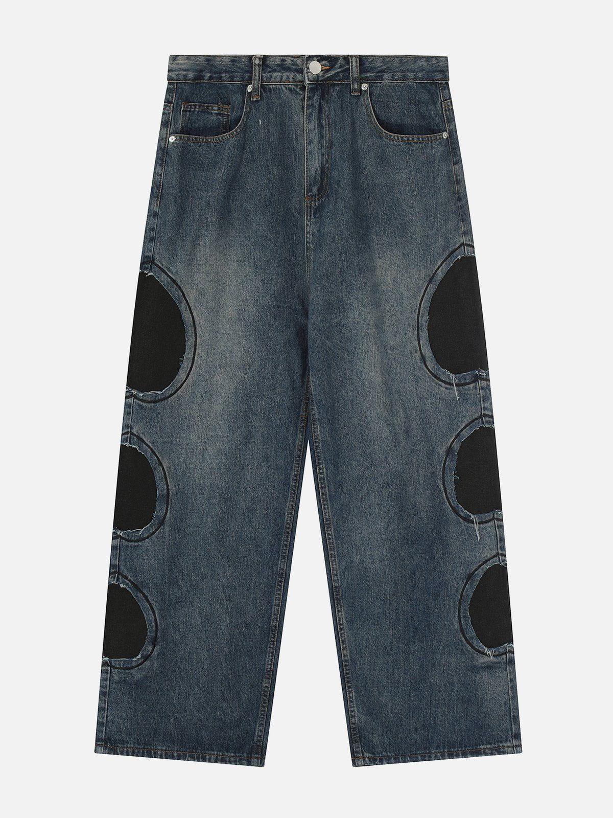 Concert Outfit Round Patchwork Jeans